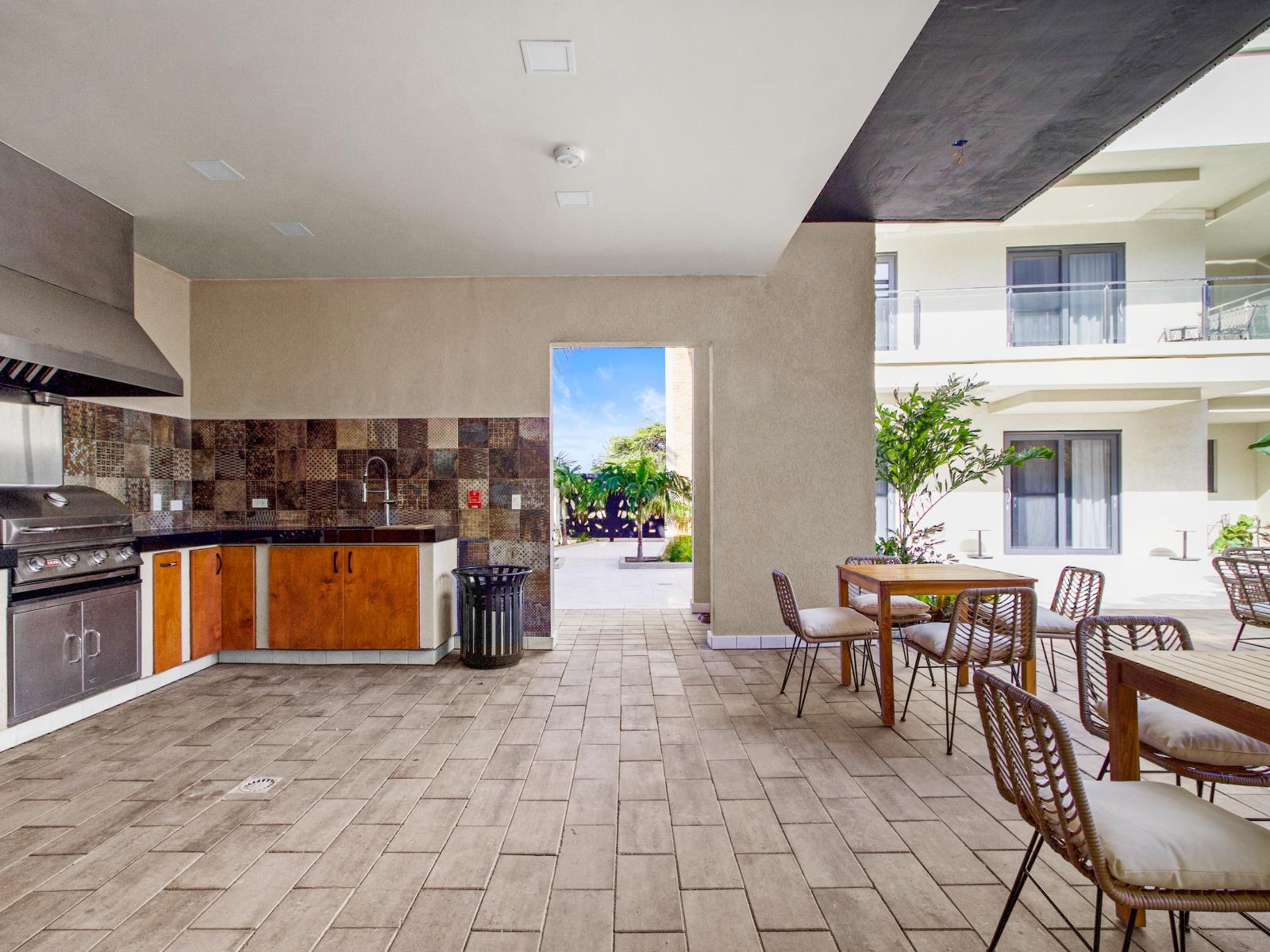 Grill Area with Dining Chairs