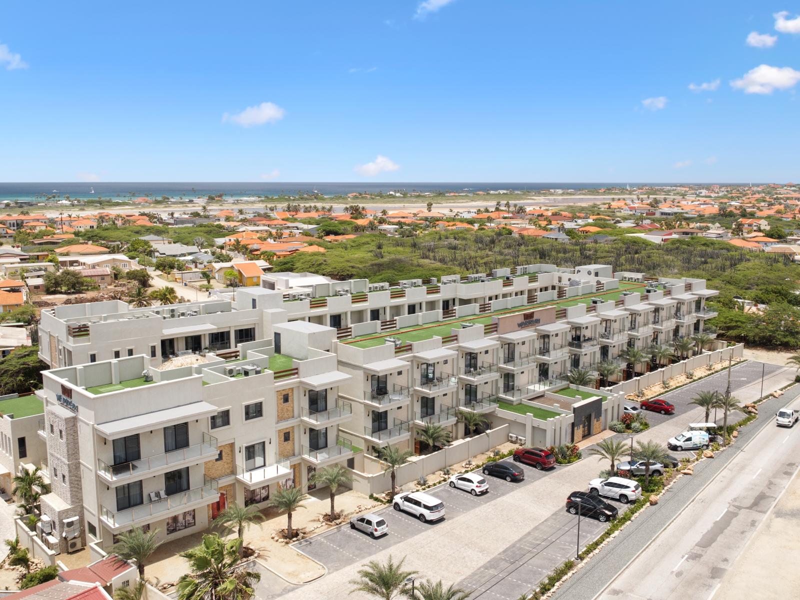 Aerial View of the Street & Parking Area