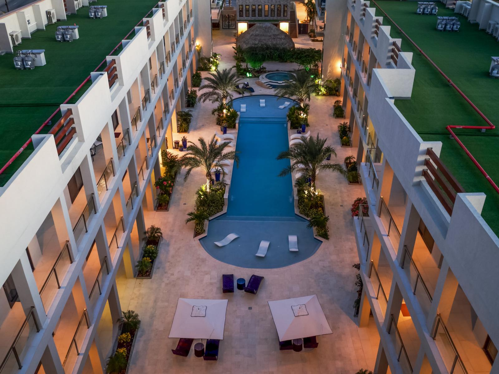 Condominium pool area, where relaxation meets perfection.