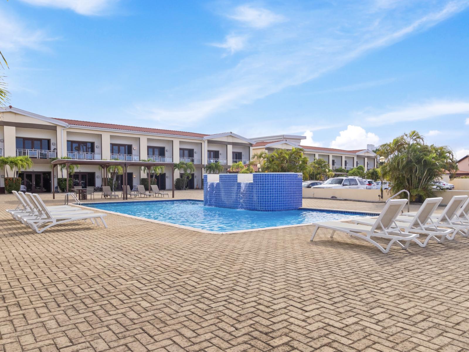 Dining table by the pool