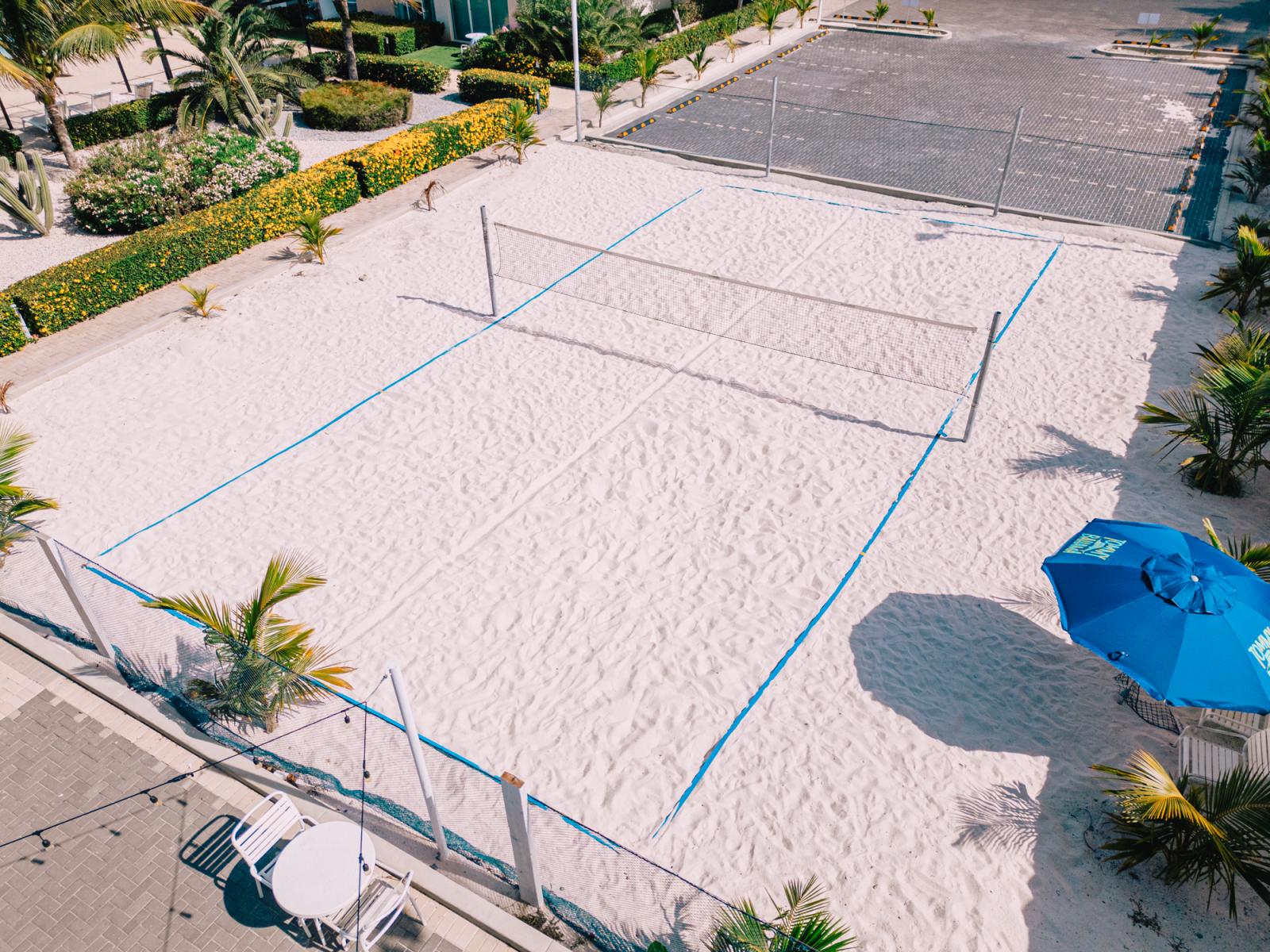 Beach tennis courts will keep you entertained