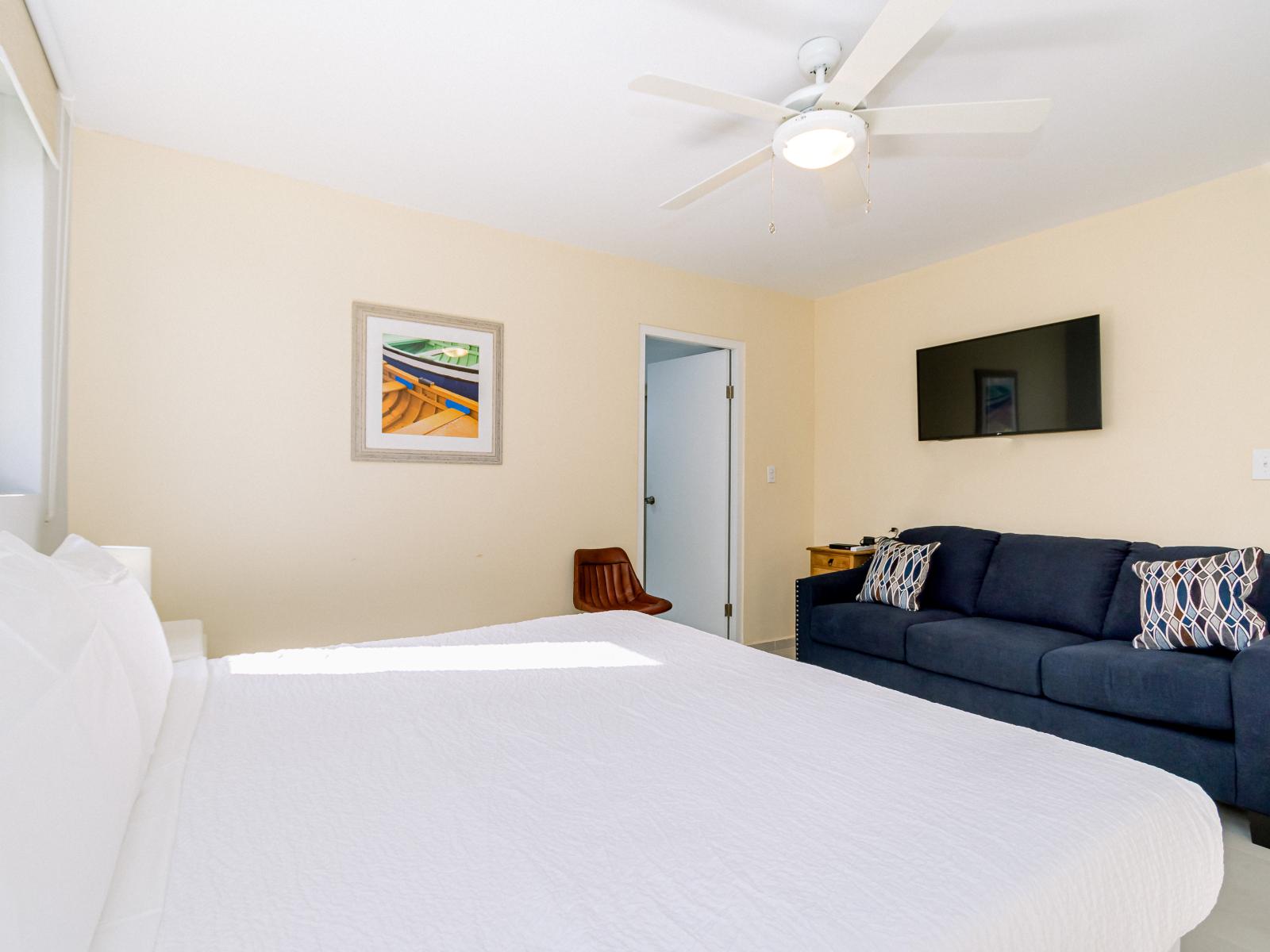 Indulge in luxury: the second bedroom features a smart tv and ensuite bathroom, ensuring a pampered stay.