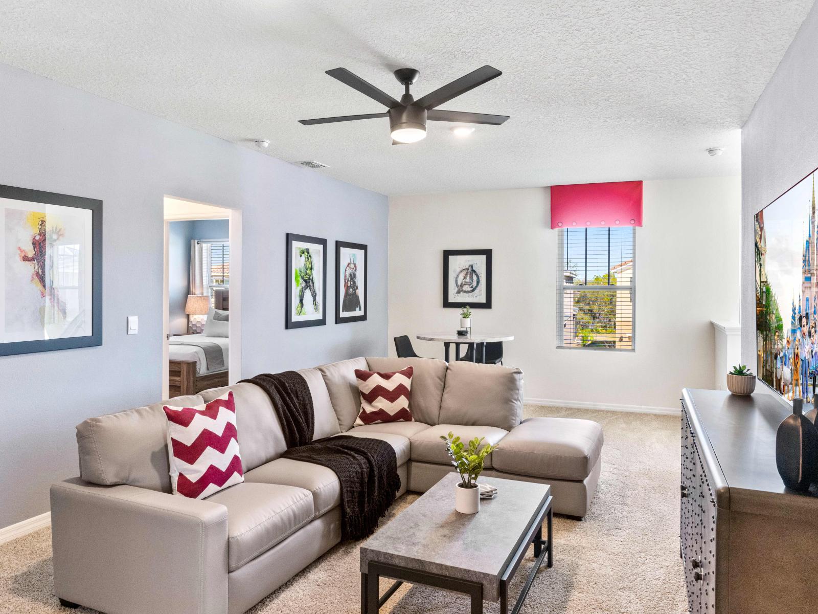 Inviting living room (#2) with a cozy sectional, perfect for lounging and relaxation.