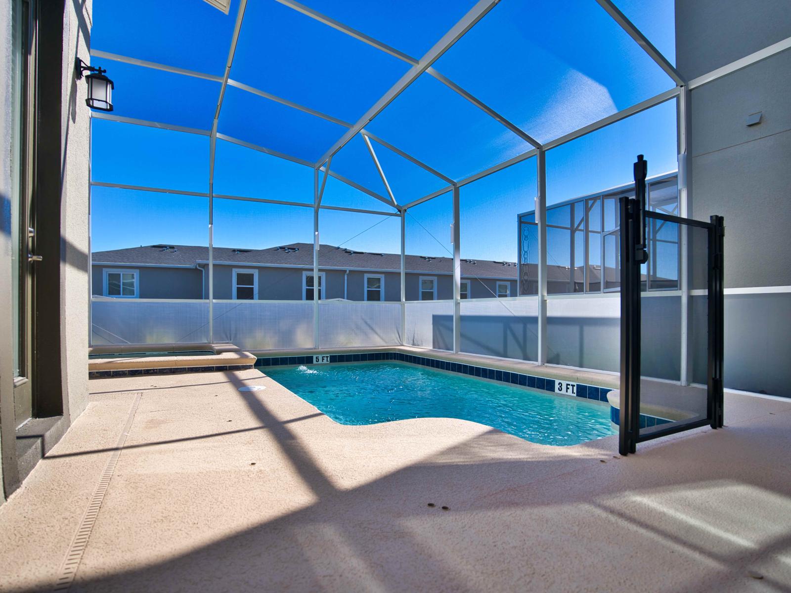 Enchanting Pool Area of the Townhouse in Davenport Florida - Lounge in tranquility by the sparkling waters - Immerse yourself in the cool elegance of pool - Inviting pool area for a perfect getaway