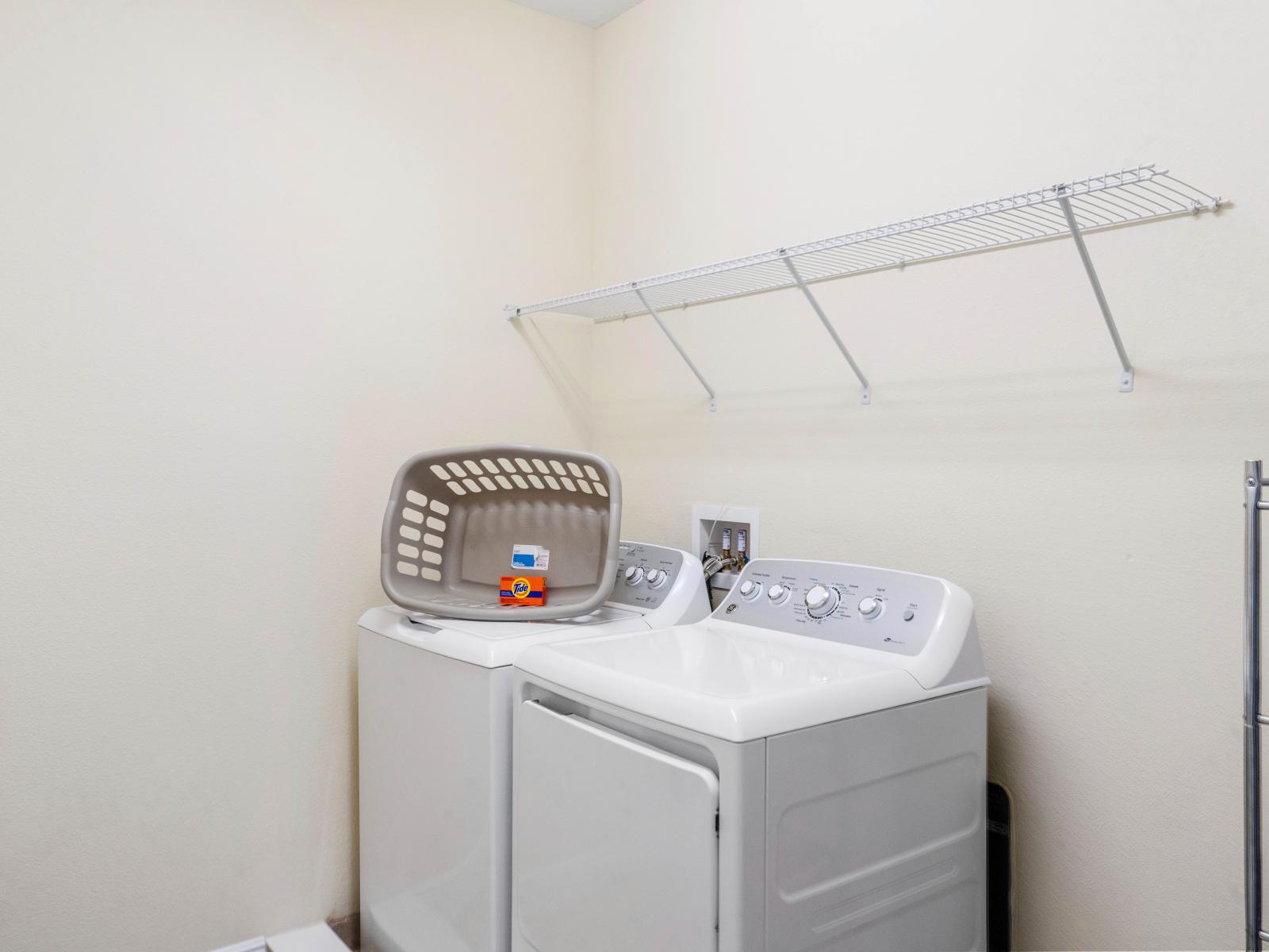 Clean and Convenient Laundry of the Home in Kissimmee Florida - Ensures that your clothes stay fresh and clean throughout your stay - Thoughtful amenity for your comfort