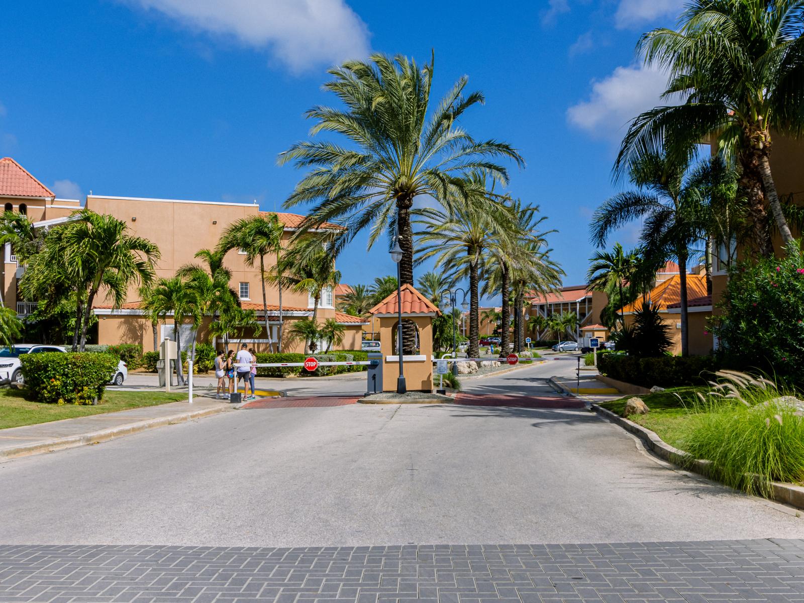 Divi Villa in Noord Aruba - Quite Neighborhood - A picturesque street adorned with lush greenery - A unique building with innovative and elegant architecture - Stunning Surroundings