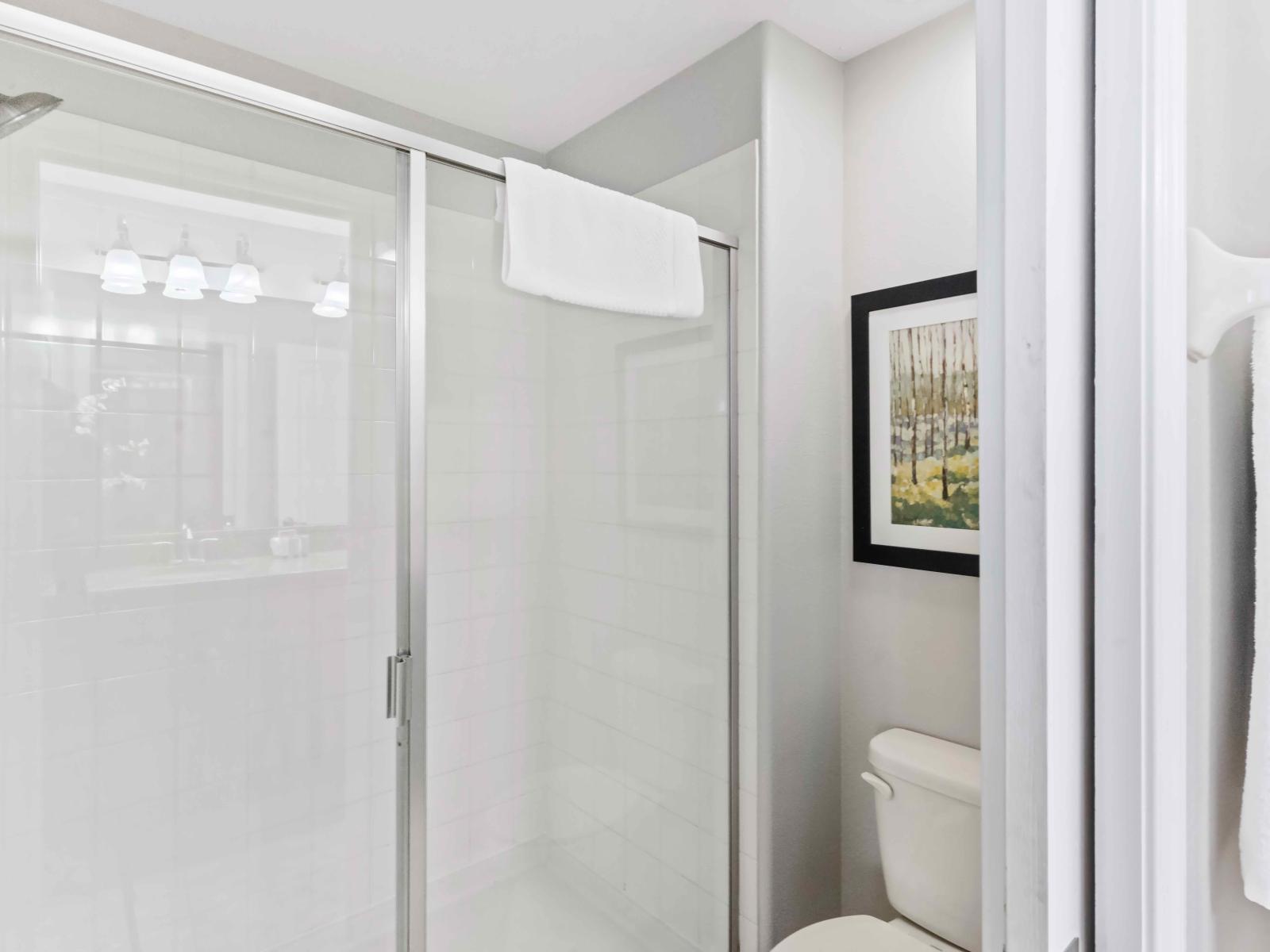 The enclosed shower room / bathroom is perfect for you to have a nice and relaxing shower.