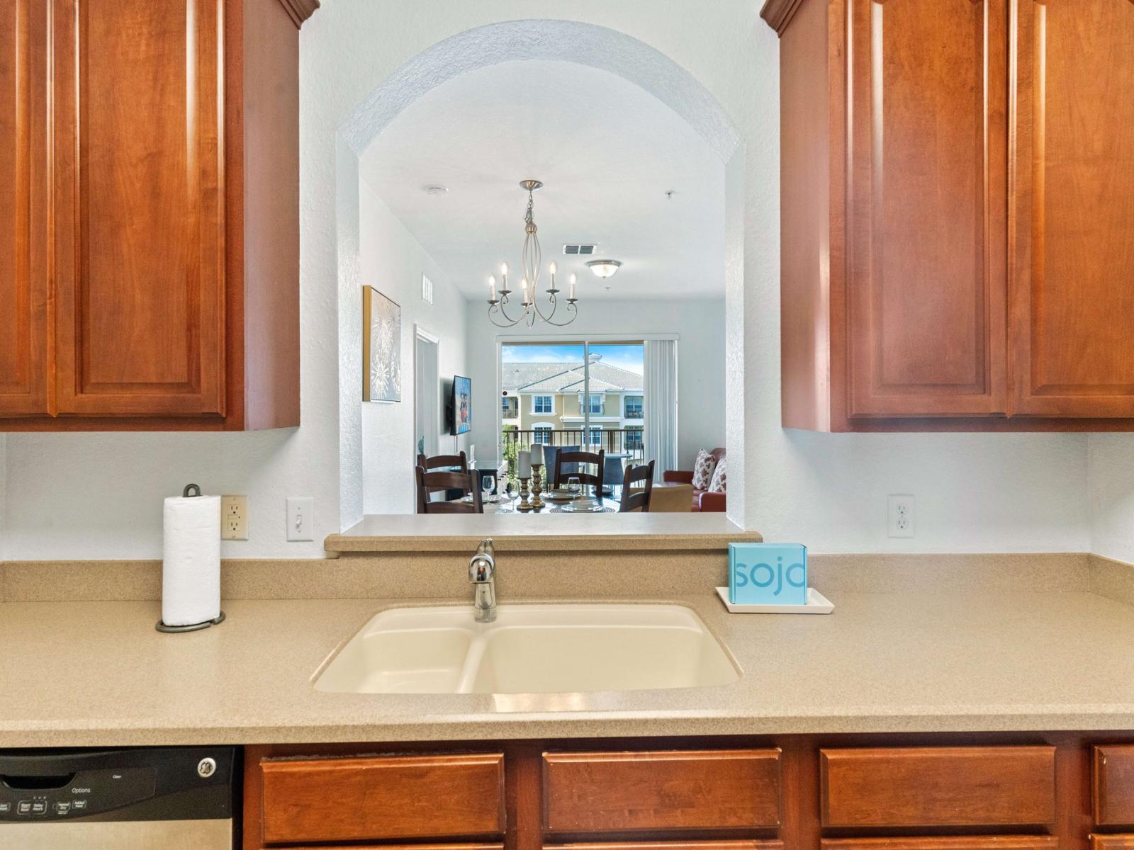 Culinary haven: This stylish kitchen captures the essence of modern design, blending functionality and aesthetics seamlessly for a perfect cooking and gathering space.