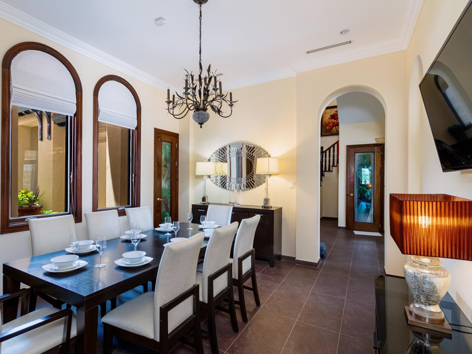 Experience dining in luxury with our sophisticated and elegant dining room. From lavish dinner parties to intimate gatherings, this exquisite space sets the stage for unforgettable culinary experiences and moments of shared joy and celebration.