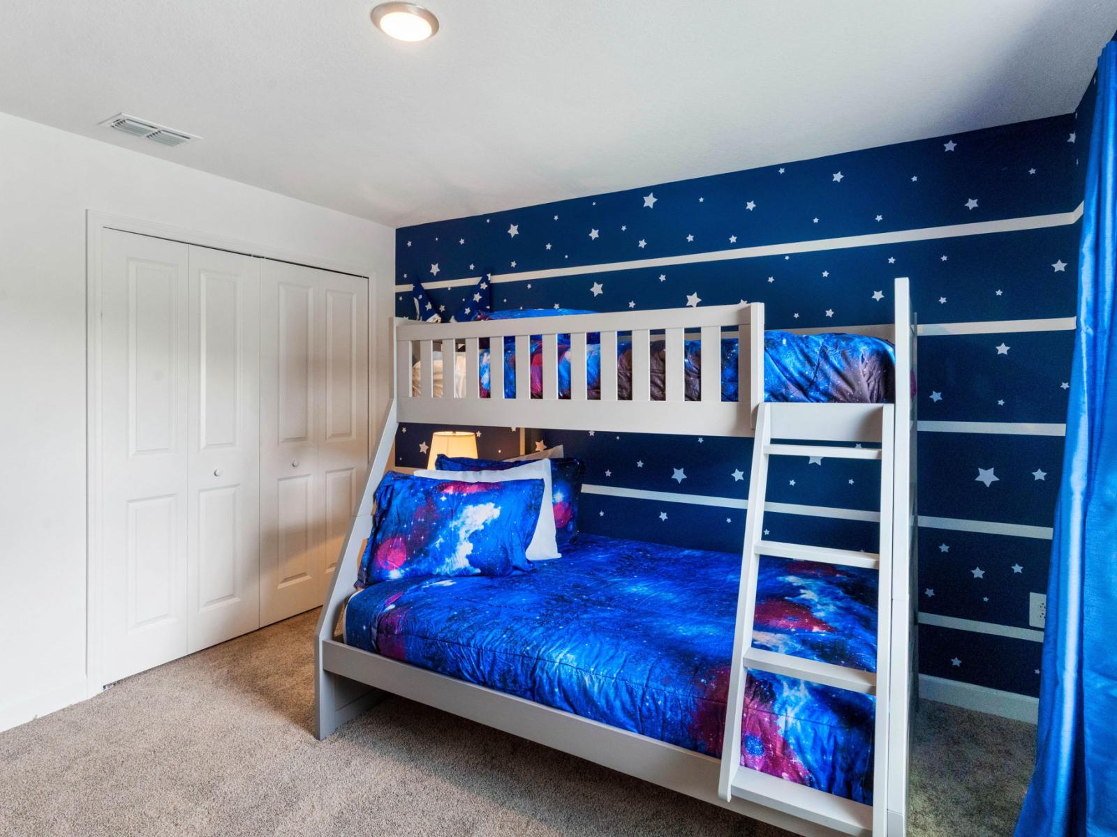 Disney themed bedroom with singel over double bed