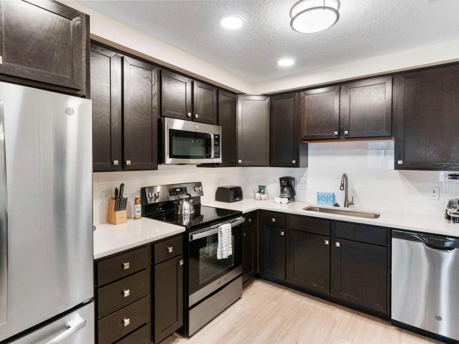 Prepare your favorite meals in the fully equipped kitchen, complete with modern appliances.