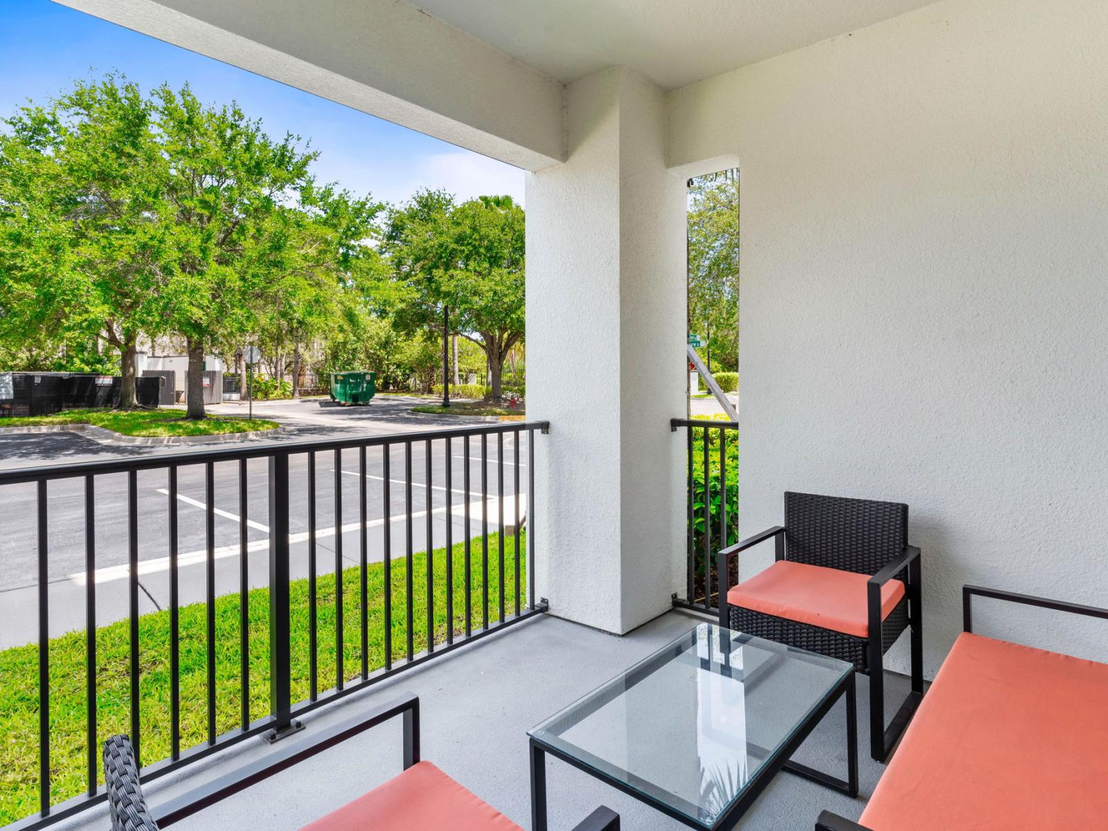 Step out onto this balcony and immerse yourself in the vibrant atmosphere of Vista Cay Resort.