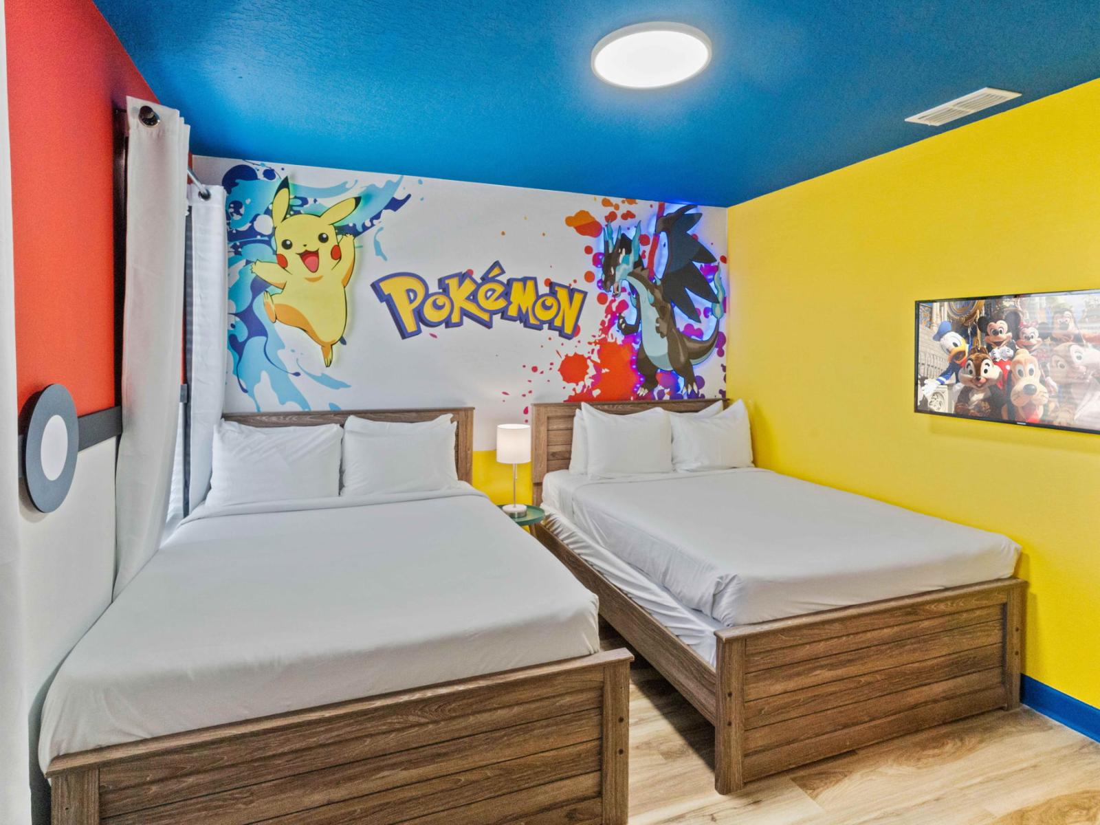 Make your stay unforgettable with a night in our Pokémon-themed bedroom, where the spirit of adventure awaits around every corner with smart TV.