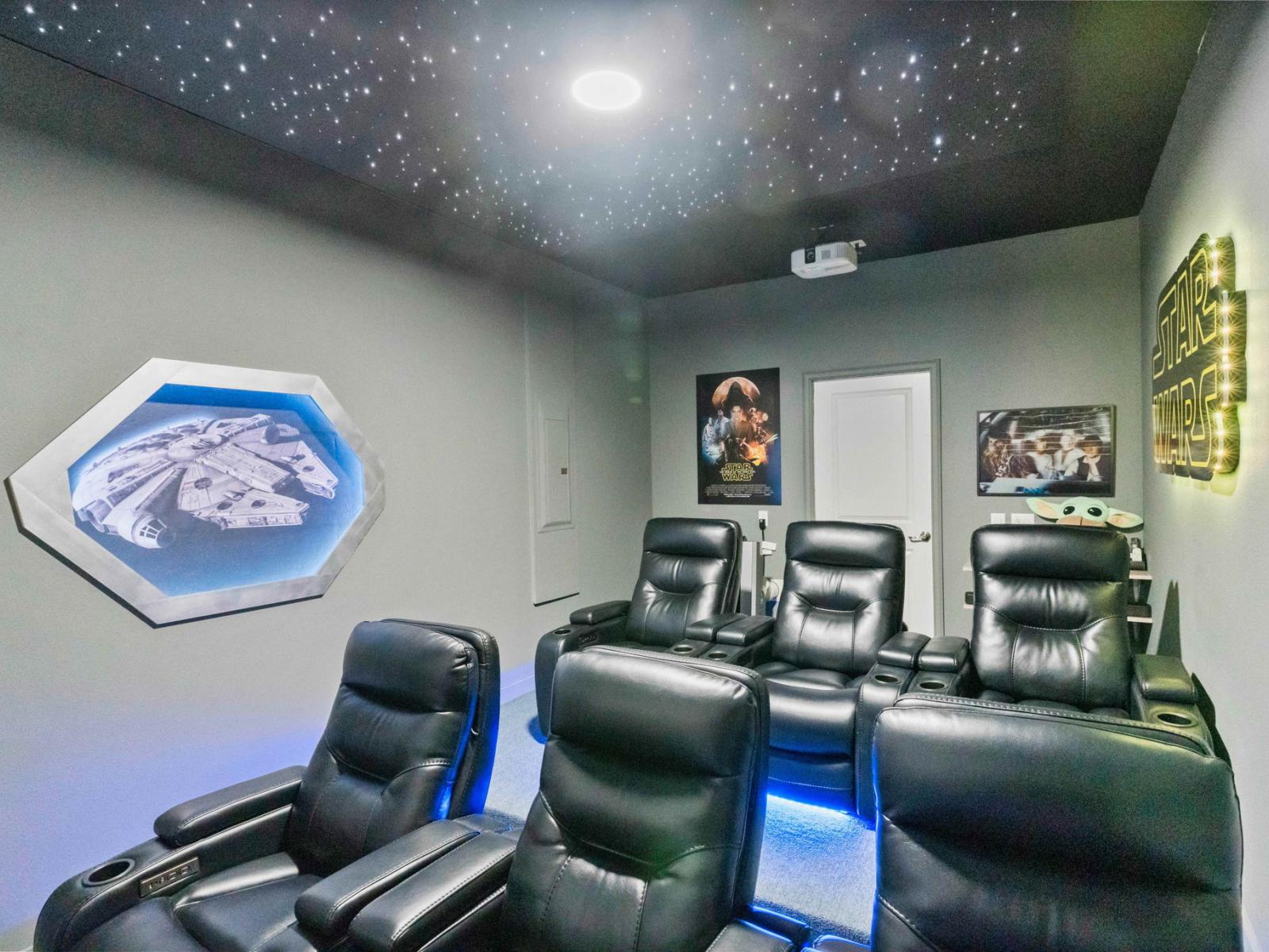 Private movie theater  with star wars decoration
