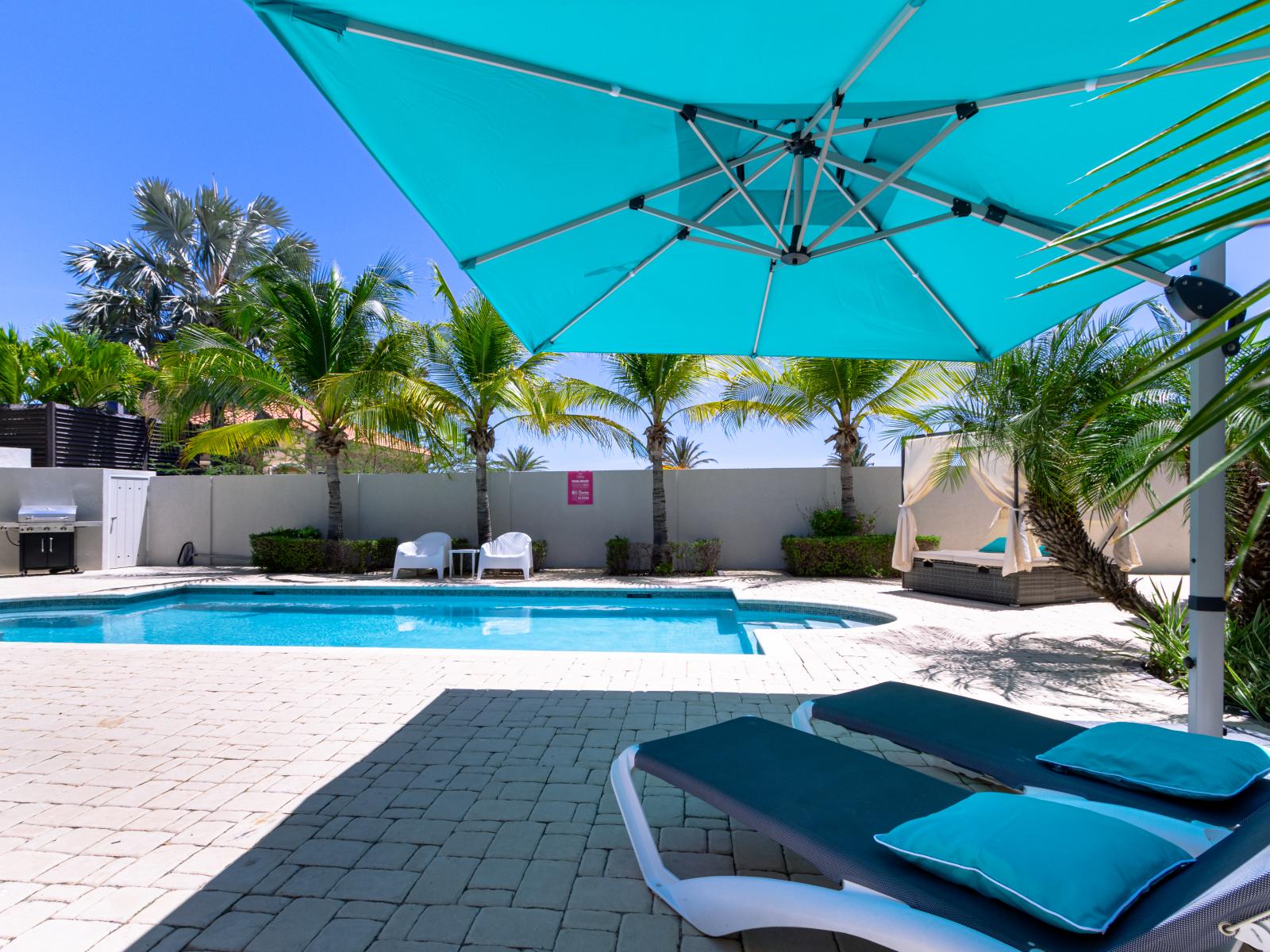 Enjoy abundant shade in our pool area, ensuring comfort while relaxing outdoors.