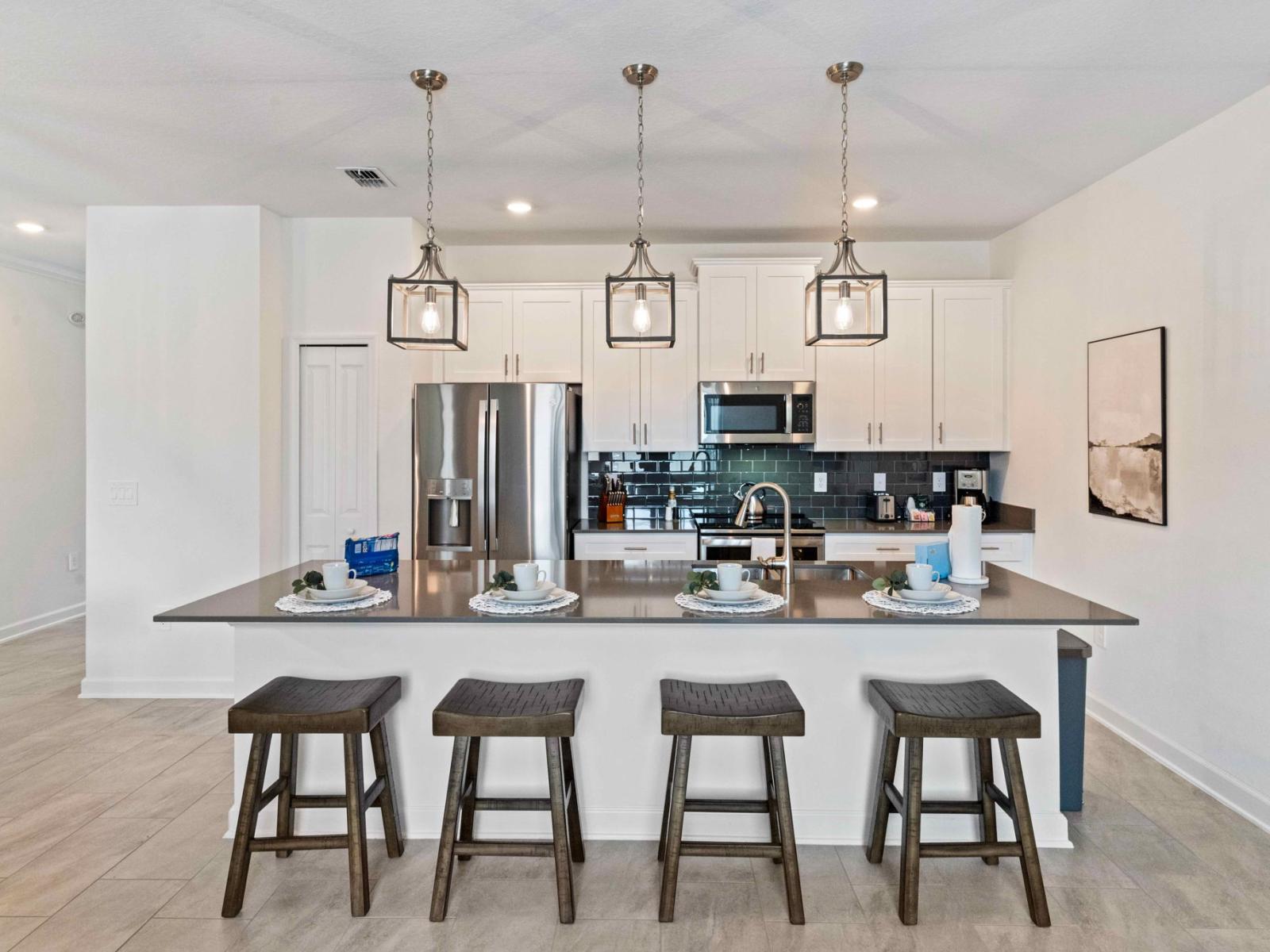 Culinary dreams come to life in the fully equipped kitchen – where modern amenities meet gourmet aspirations, creating a haven for epicurean delights and unforgettable gatherings. Cook up memories in style.