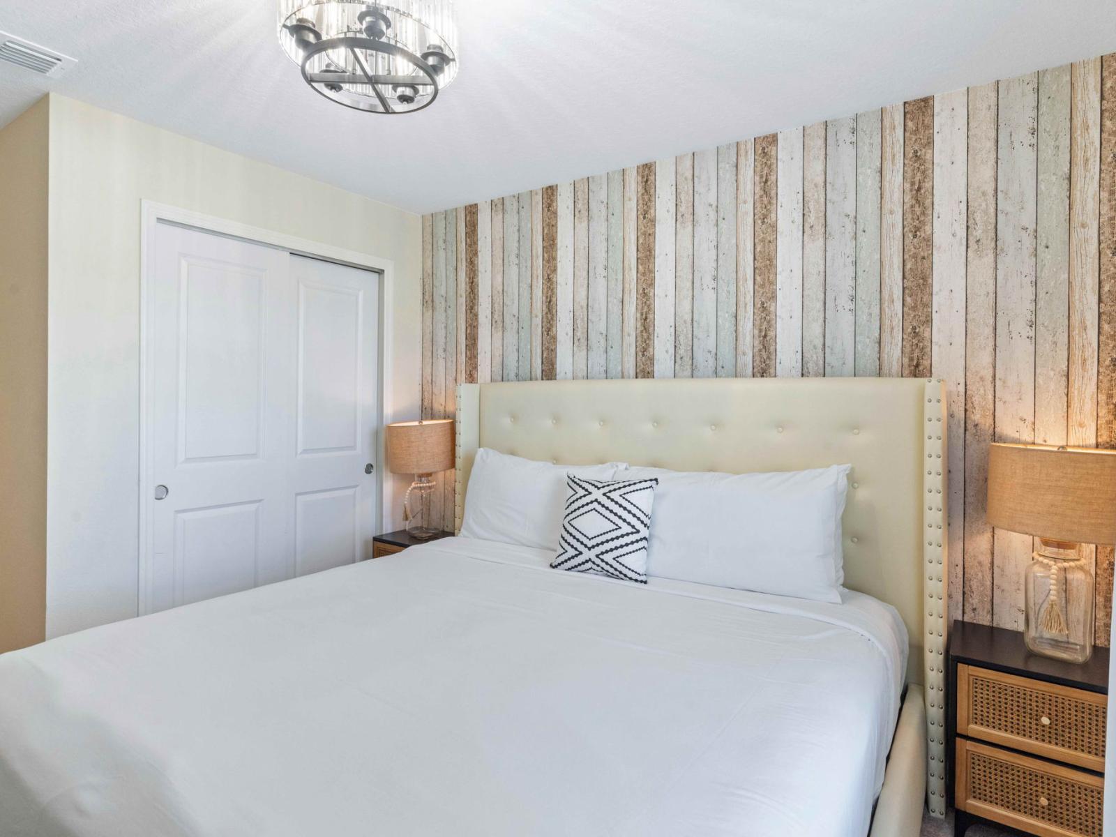 Bedroom 3 offers a regal escape with its king-size bed and smart TV, ensuring a luxurious and comfortable stay. With its ensuite bathroom, it's a sanctuary of relaxation and entertainment, promising indulgent moments and peaceful nights.