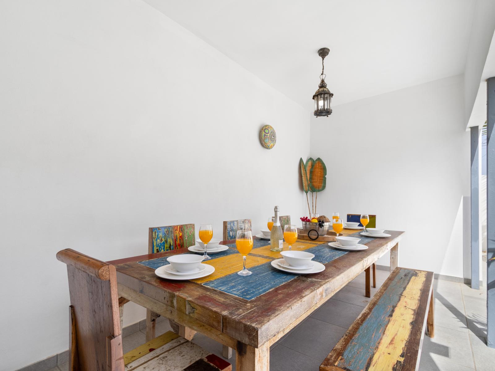 Elegant Outdoor dining area of the home in Noord Aruba - Gather 'round for al fresco feasts! - Share delicious meals  - create cherished memories