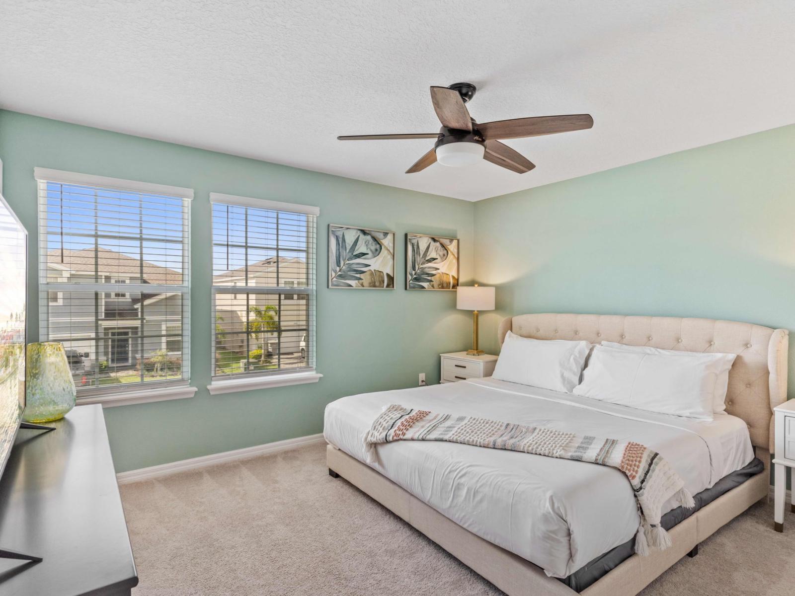 Bedroom 3 with a king size bed and private bathroom