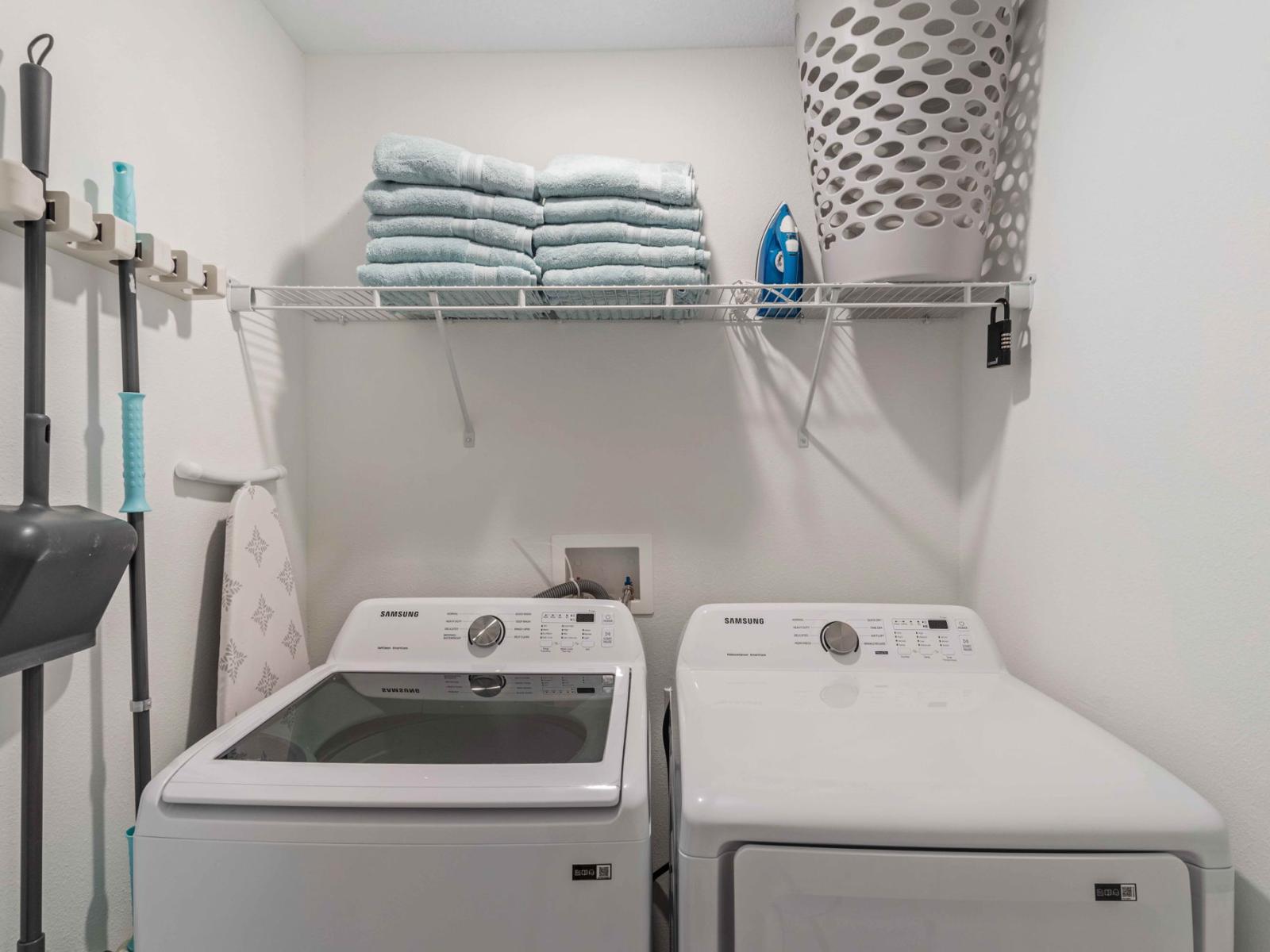 Laundry Bliss: Enjoy the luxury of a fully equipped laundry area, making it simple for you to keep your clothes clean and ready for your next adventure.