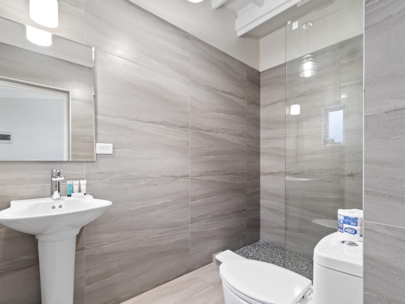 Your private oasis awaits: the ensuite bathroom of the sixth bedroom promises a rejuvenating escape