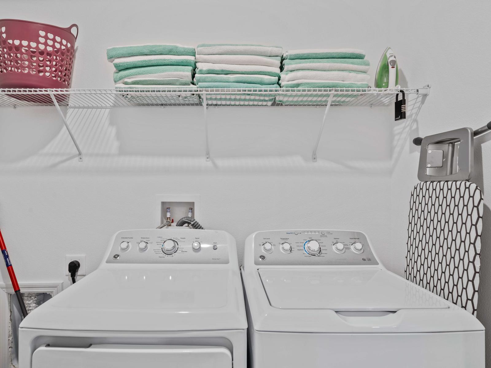 Laundry Area of the Home in Davenport Florida - Ensures that your clothes stay fresh and clean throughout your stay  - A thoughtful amenity for your comfort