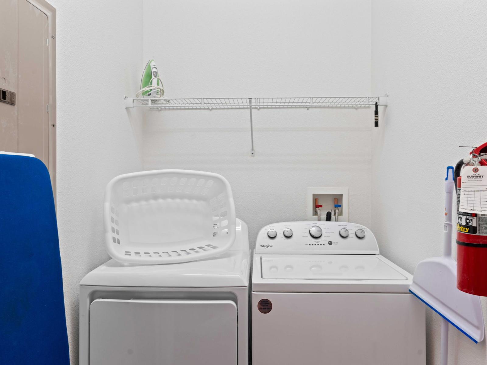 Laundry area of the townhouse in Kissimmee Florida - Experience the convenience of equipped laundry area - Allowing to refresh your clothes at your own pace