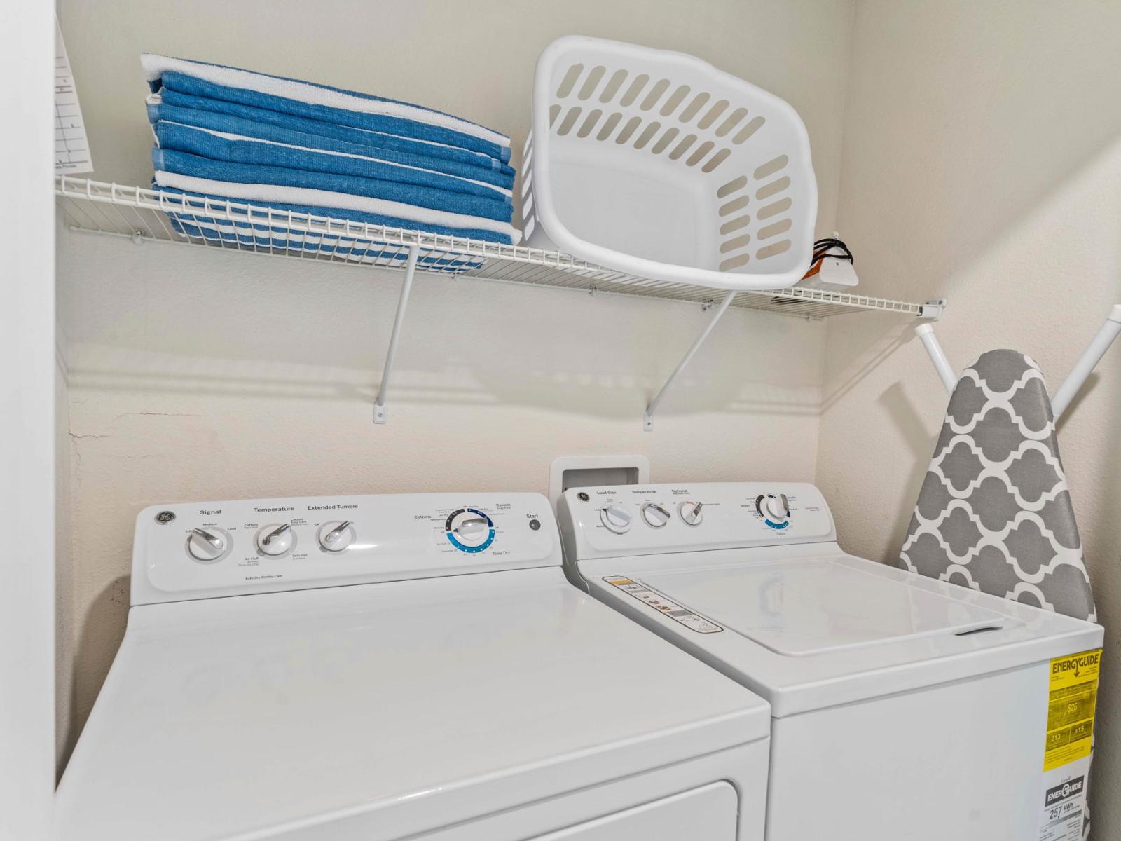 Wash, Dry, Repeat: Our well-appointed laundry area lets you take care of your laundry needs effortlessly, adding a touch of convenience to your stay.