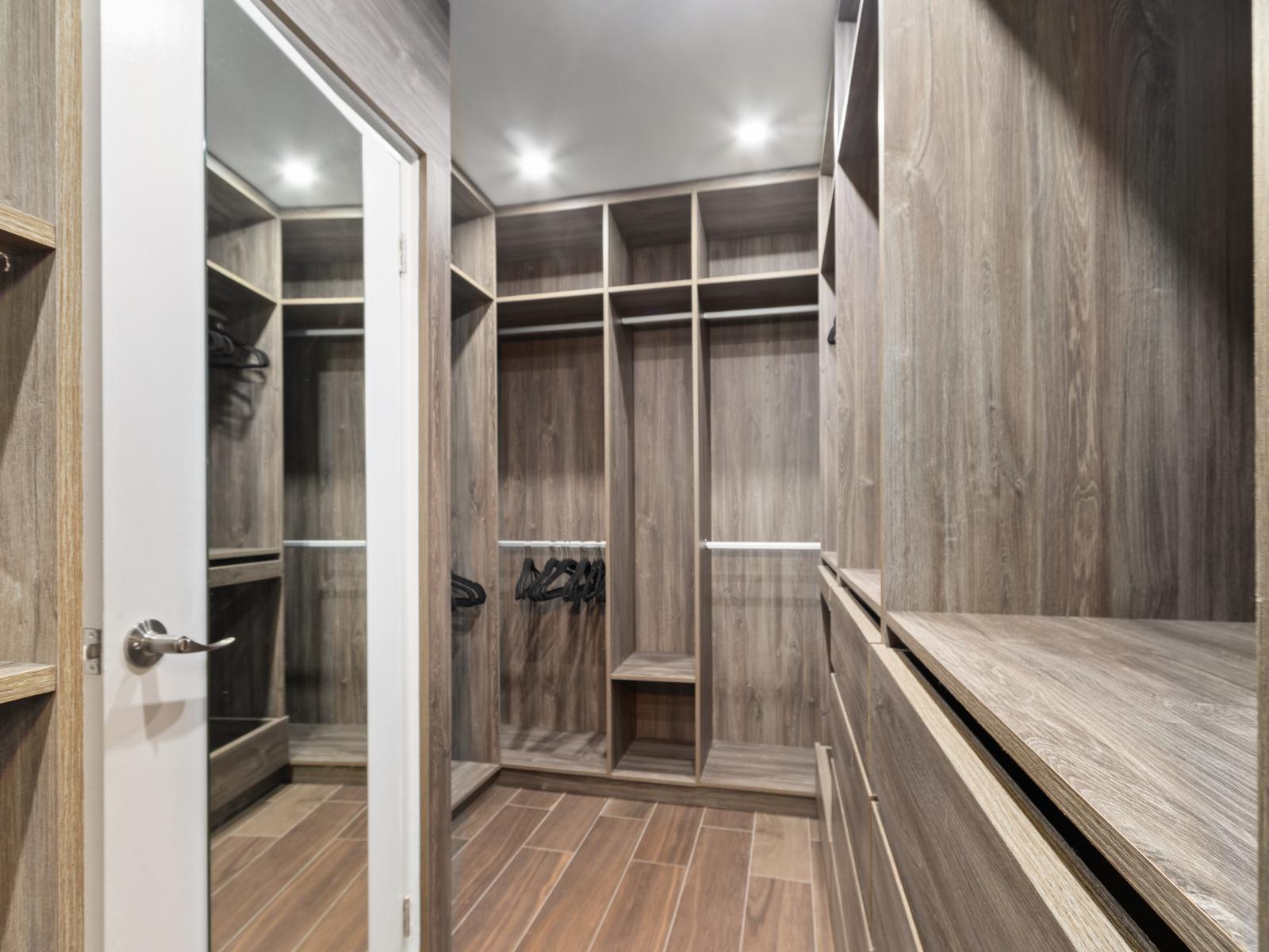 The main bedroom offers a walk-in closet for added convenience.