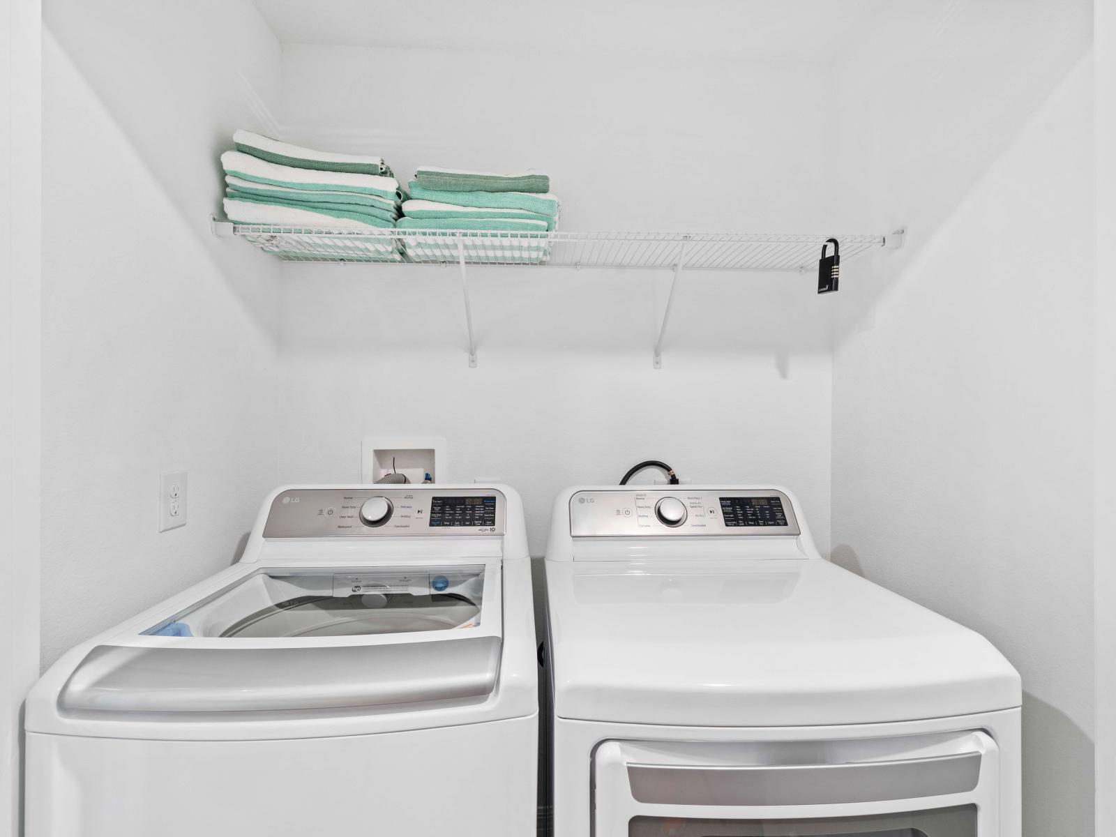 Laundry Area of the Townhouse in Davenport Florida - You can pack lighter  - Enjoy the freedom of fresh clothing whenever you need it