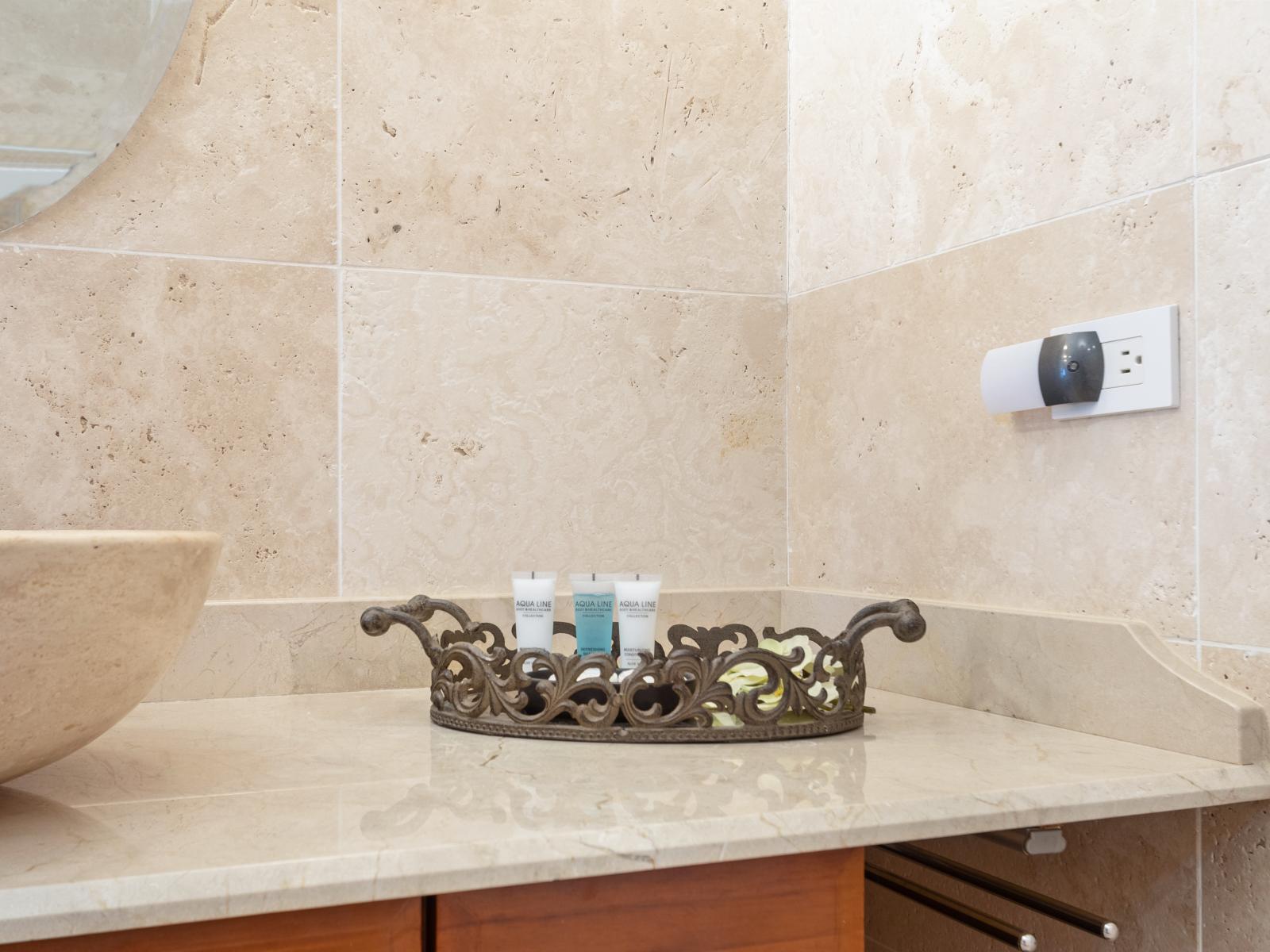 Indulge in luxury with the amenities of Bathroom 3, where every detail is tailored for your comfort and convenience. From plush towels to premium toiletries, immerse yourself in a spa-like experience right in the comfort of your own private retreat.