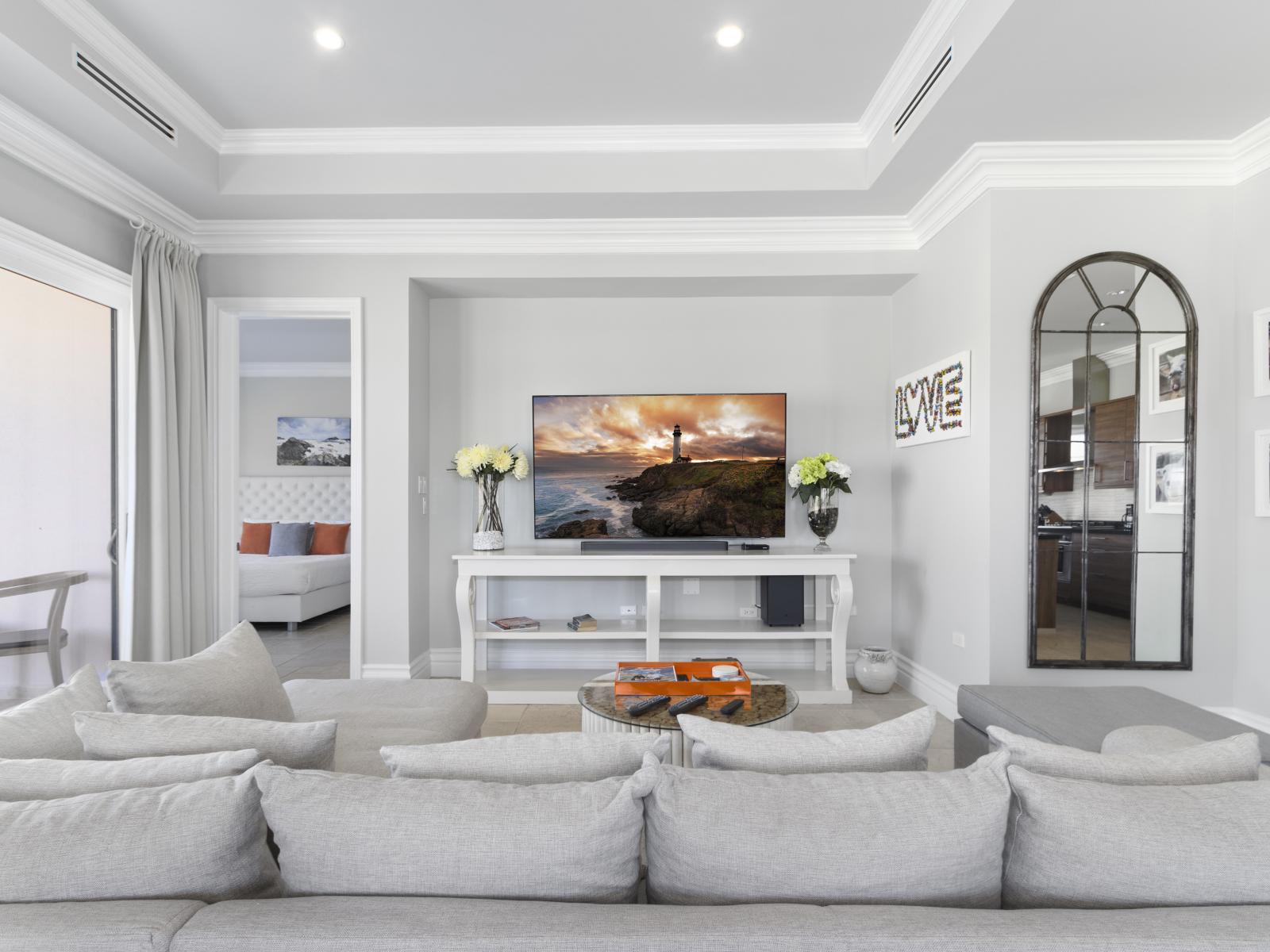 Entertainment at your fingertips with a sleek Smart TV in the living room_