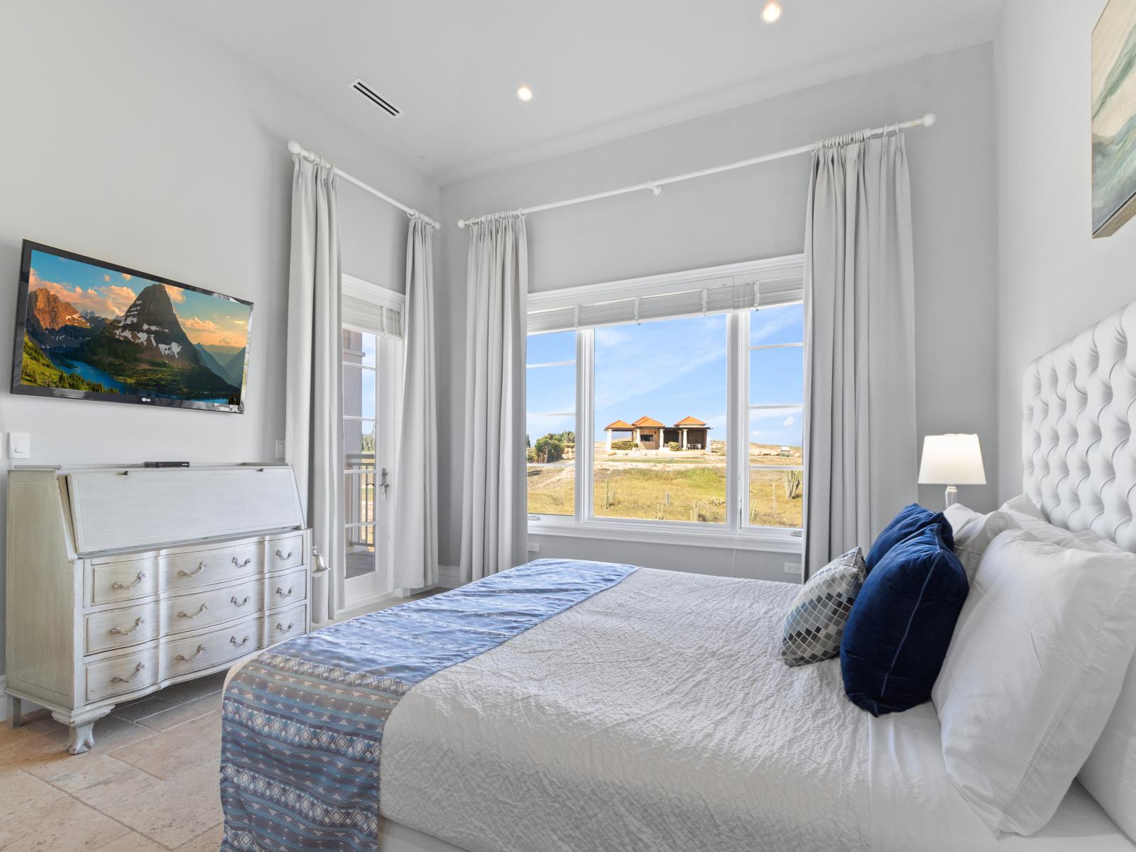 Bedroom 2 Features a Beautiful View & Smart TV