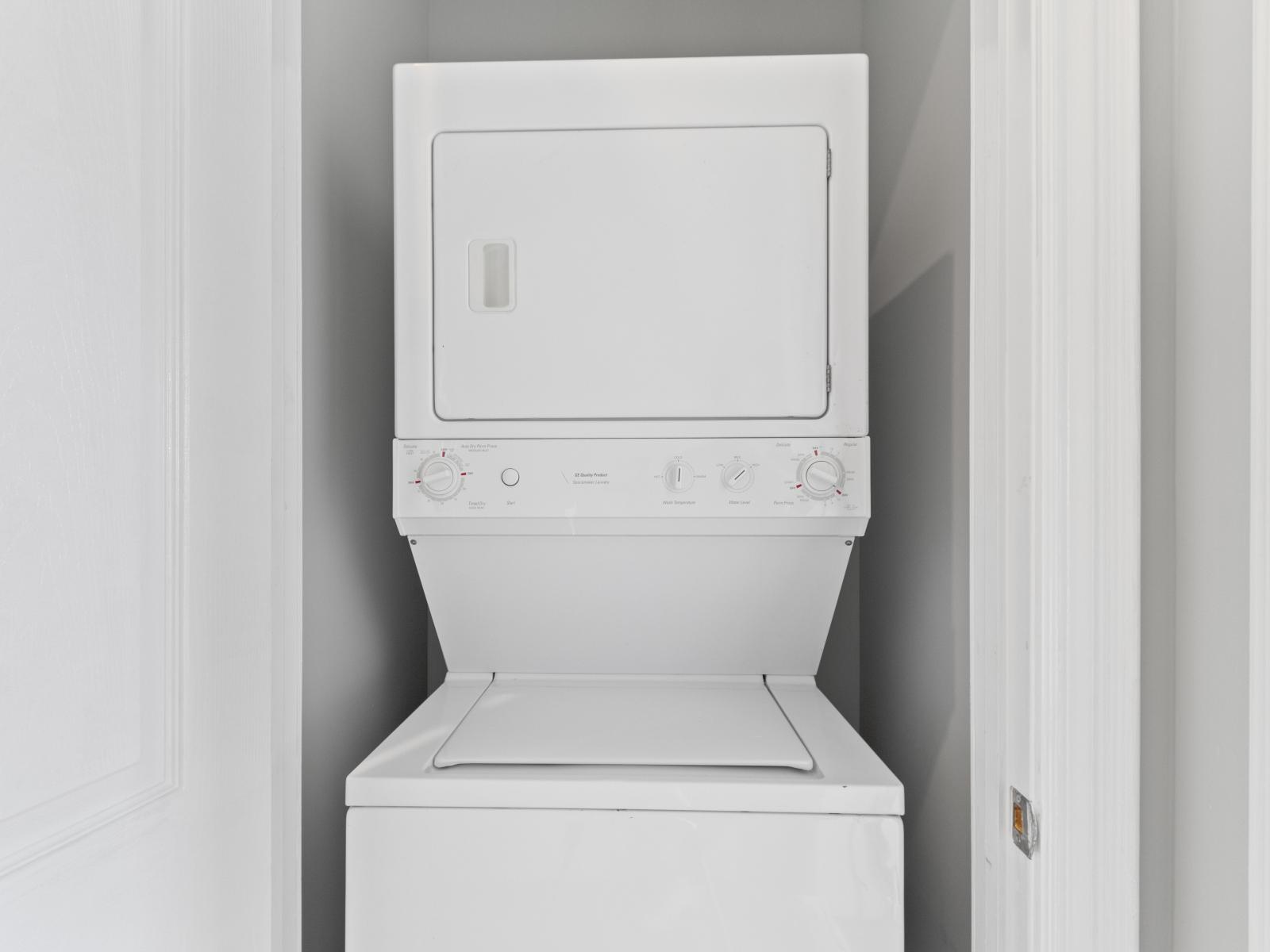 Laundry made easy with our modern washer and dryer duo.