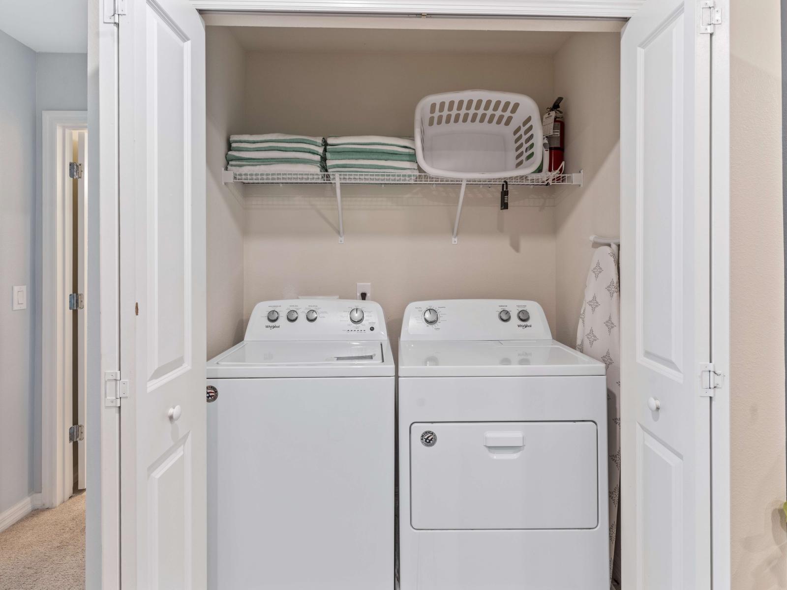 Enjoy the convenience of our well-equipped laundry area during your stay.