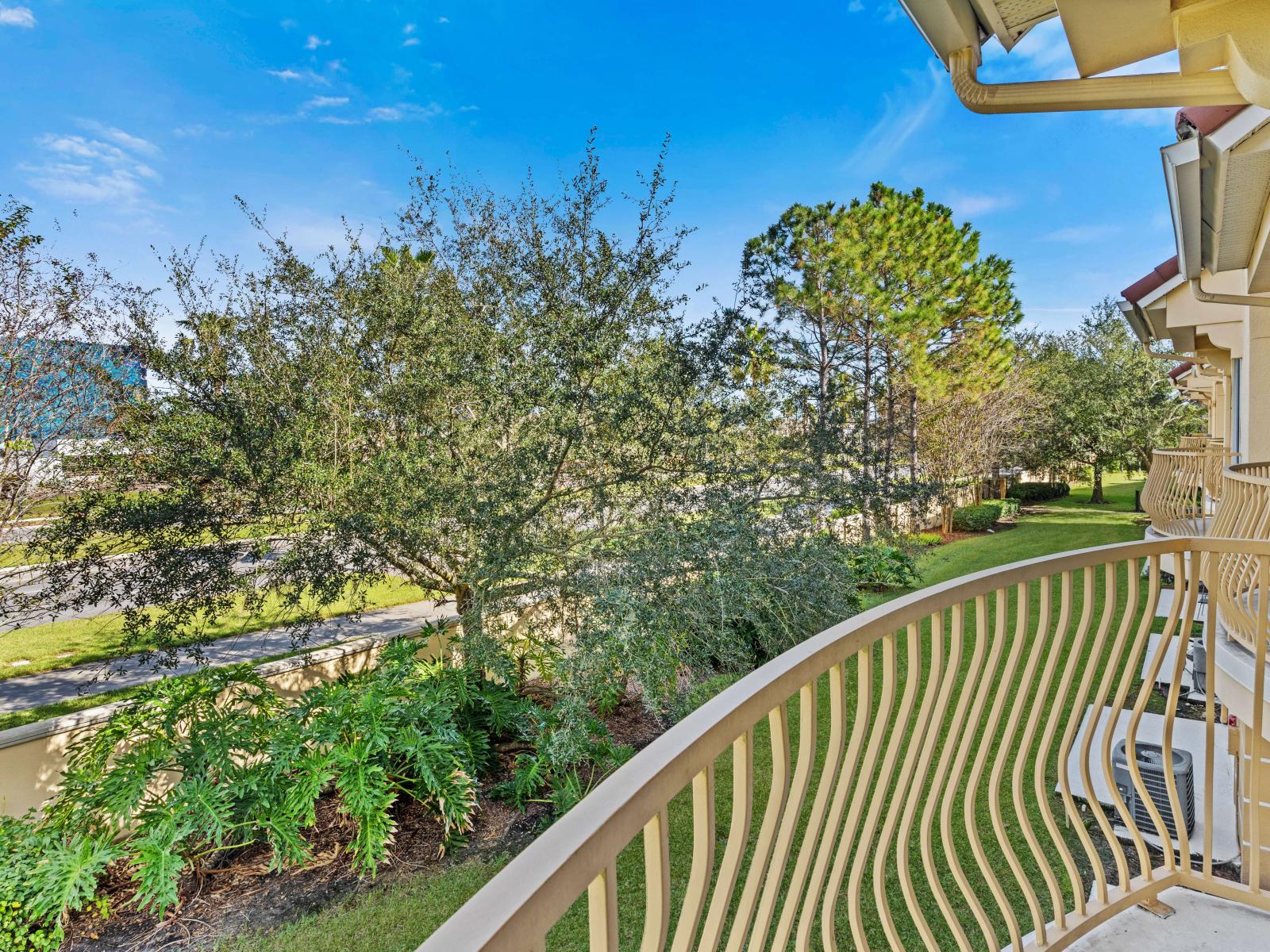 Nature's Canvas: Behold the stunning view from the living room balcony, where nature paints a masterpiece.