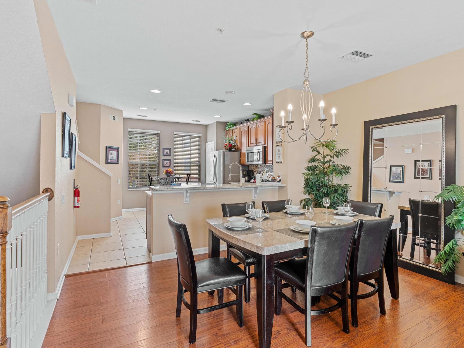 The dining area offers the perfect space to savor delicious meals and create lasting memories with loved ones.