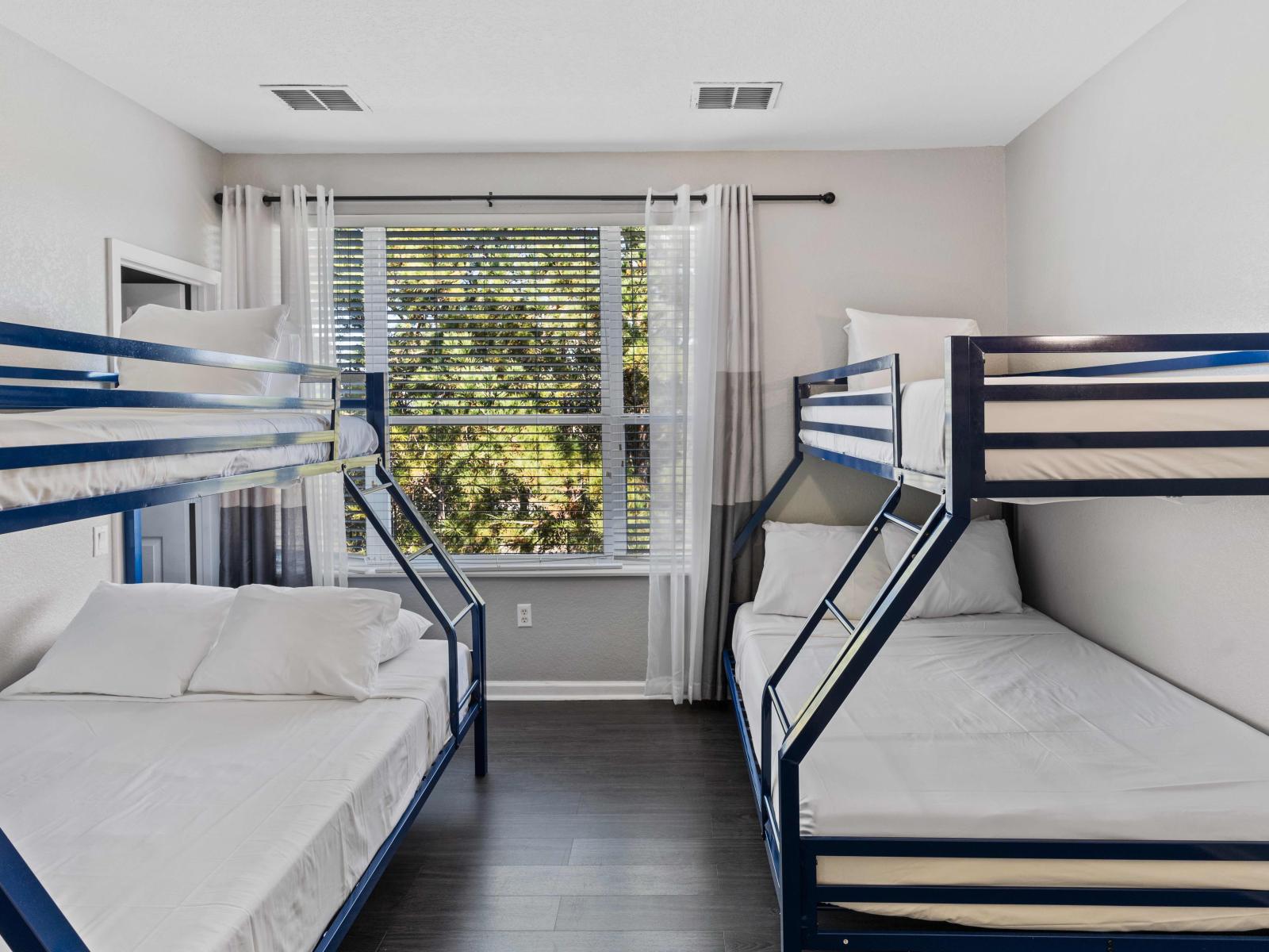 Bedroom 3 Offers Double Bunk Beds Perfect for Kids' Adventures.