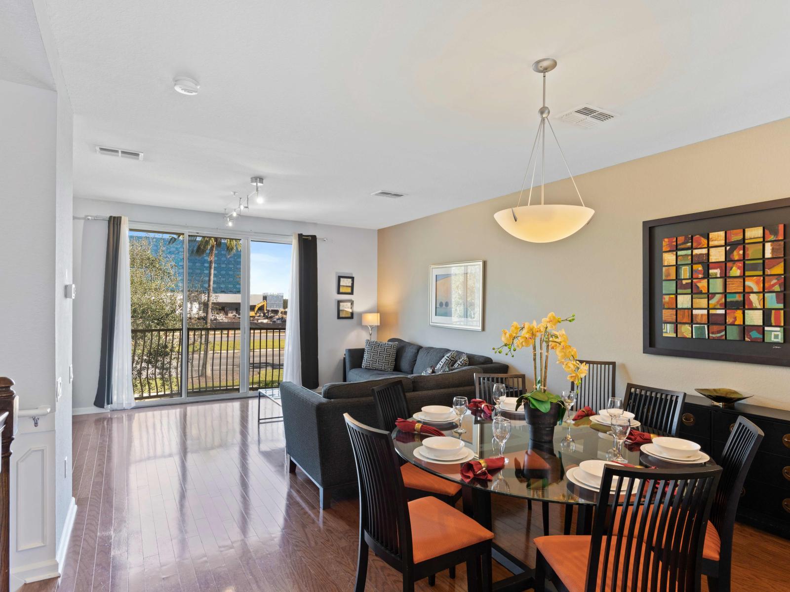 Living room with dining area