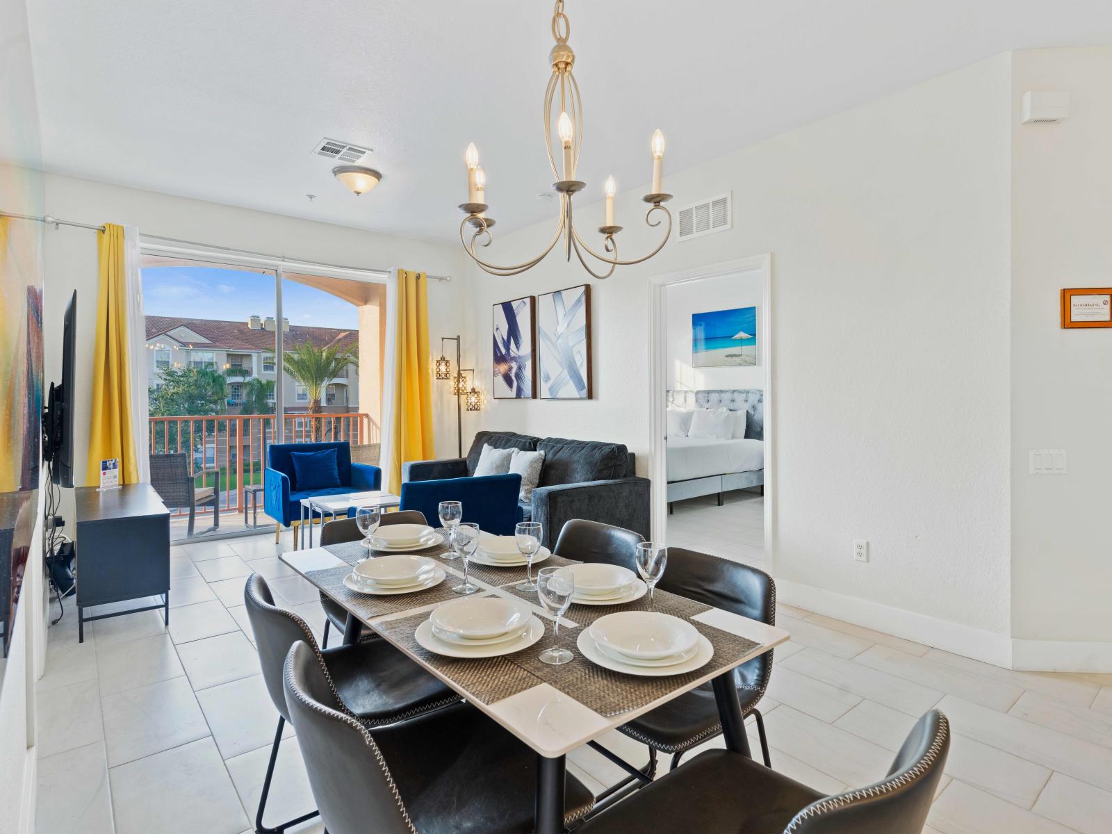 Gather around and indulge in culinary delights beneath the elegant glow of our dining area chandelier, where every meal becomes a cherished moment.