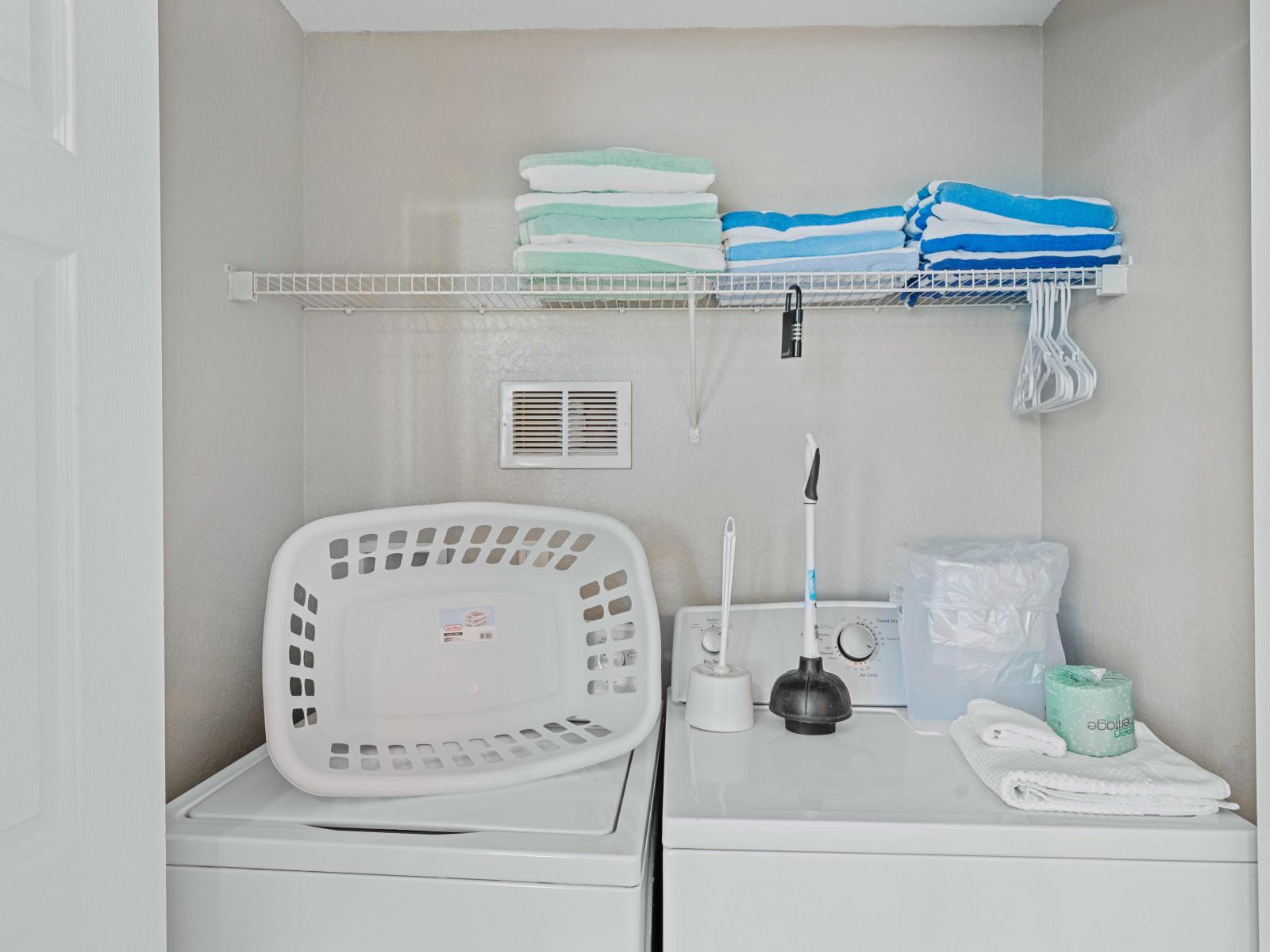 Clean and convenient laundry of the townhouse in Orlando - Ensures that your clothes stay fresh and clean throughout your stay - Thoughtful amenity for your comfort