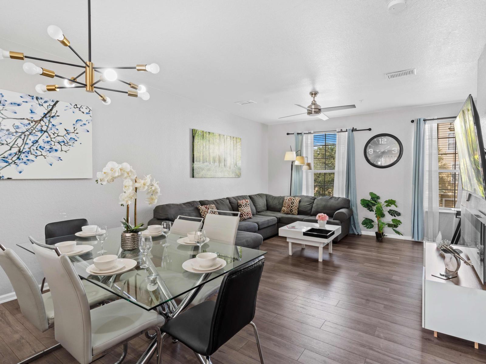 Experience the perfect blend of comfort and elegance in the living and dining area. A space designed for shared moments and cherished memories, where every meal becomes a celebration and every gathering is filled with warmth and joy.