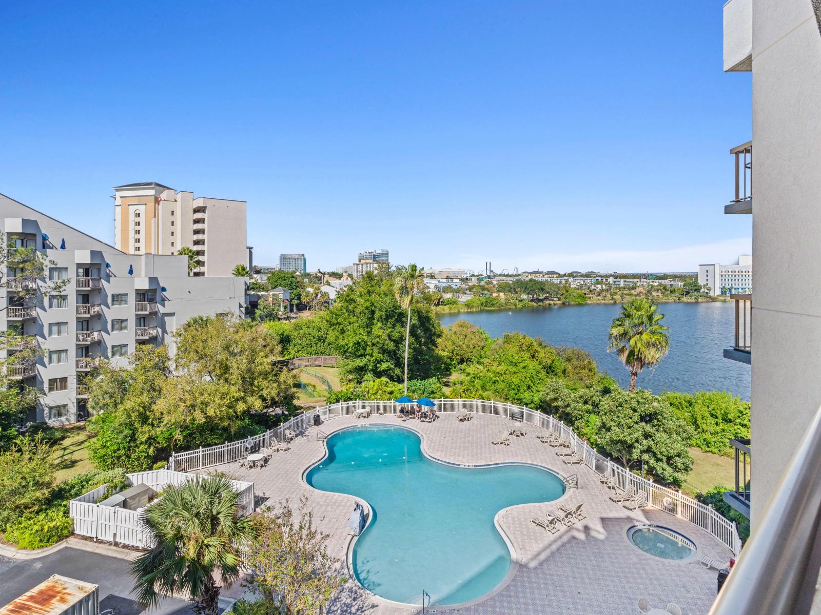 Pool and lake view