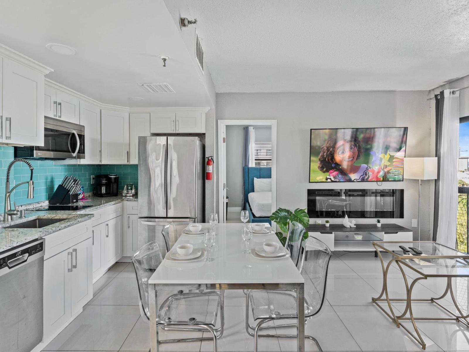 Dining and kitchen area