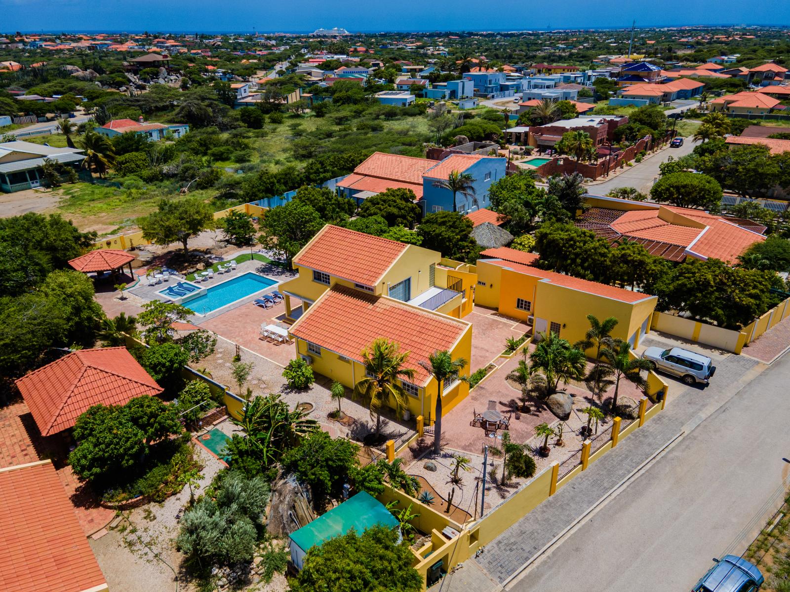 Get a bird's-eye perspective of the front of the home, revealing its beautiful architecture and inviting curb appeal.