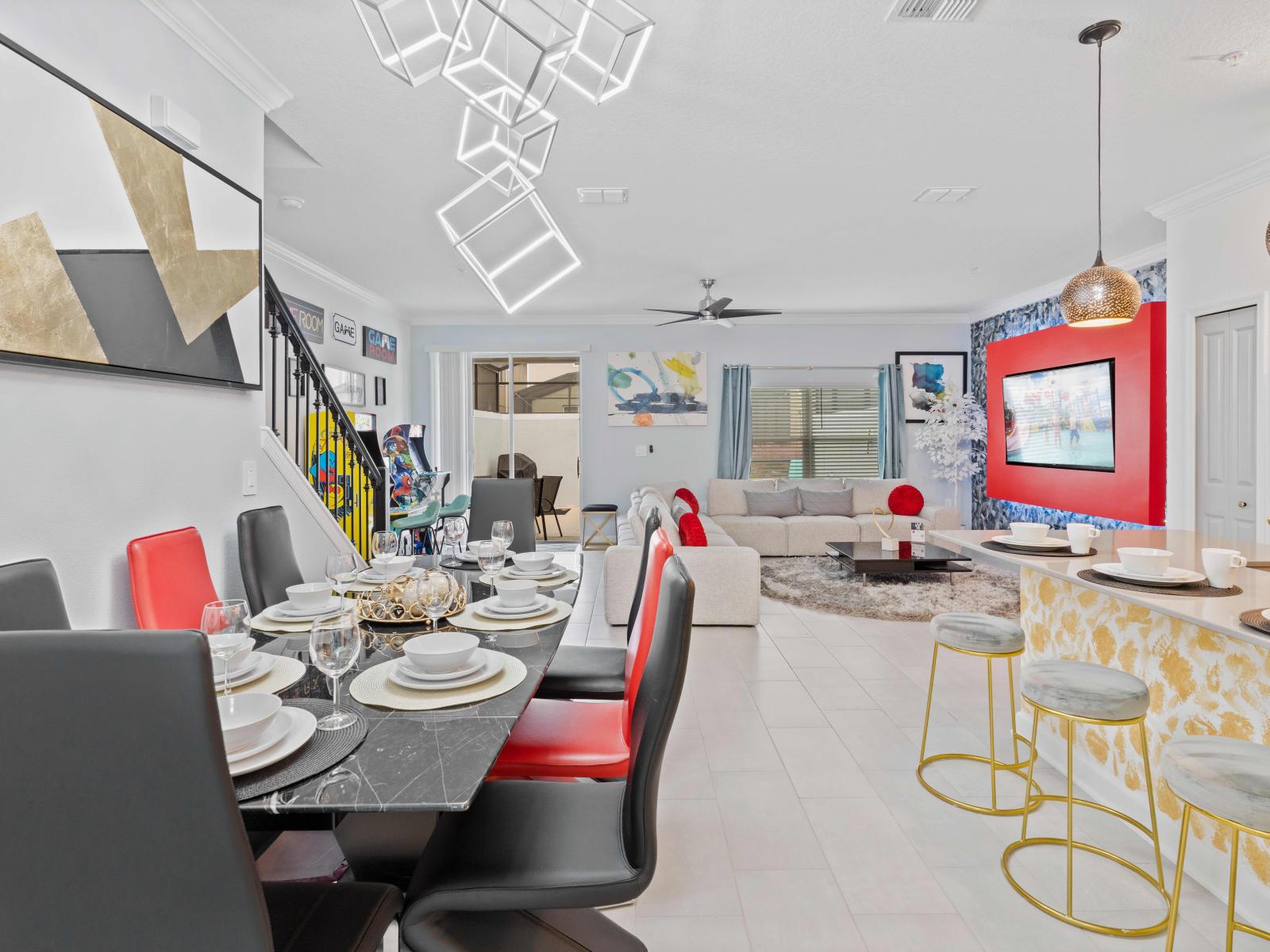 Dining area- right Infront of the kitchen for easy access of the food that you will serve