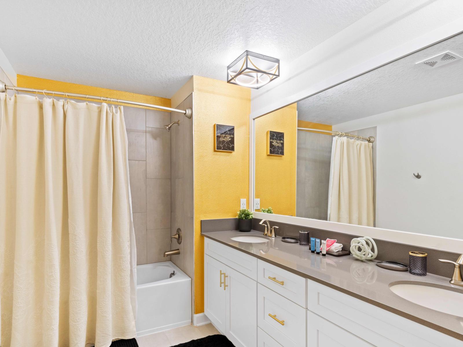 Bathroom 2 features a convenient bathtub and shower combo, offering versatility and comfort for your bathing needs.