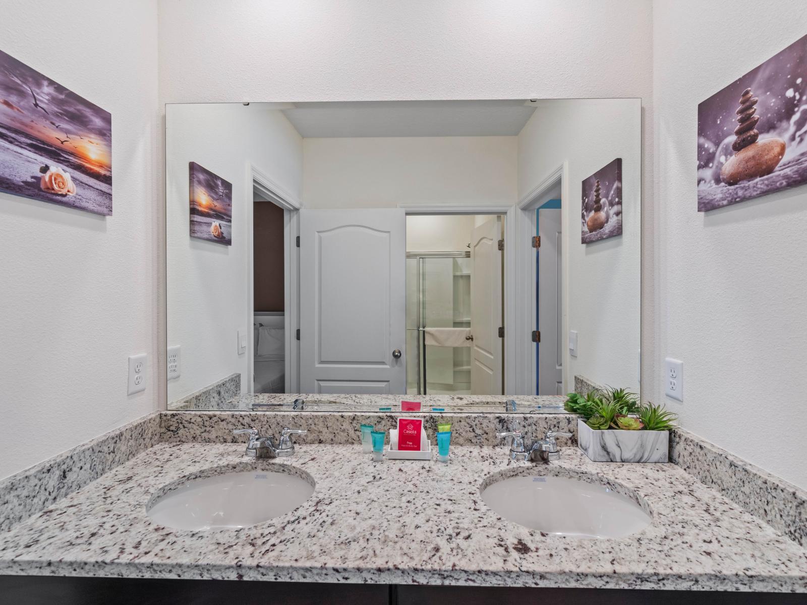 Relax and unwind in Bathroom 3's stylish walk-in shower, offering a tranquil retreat.