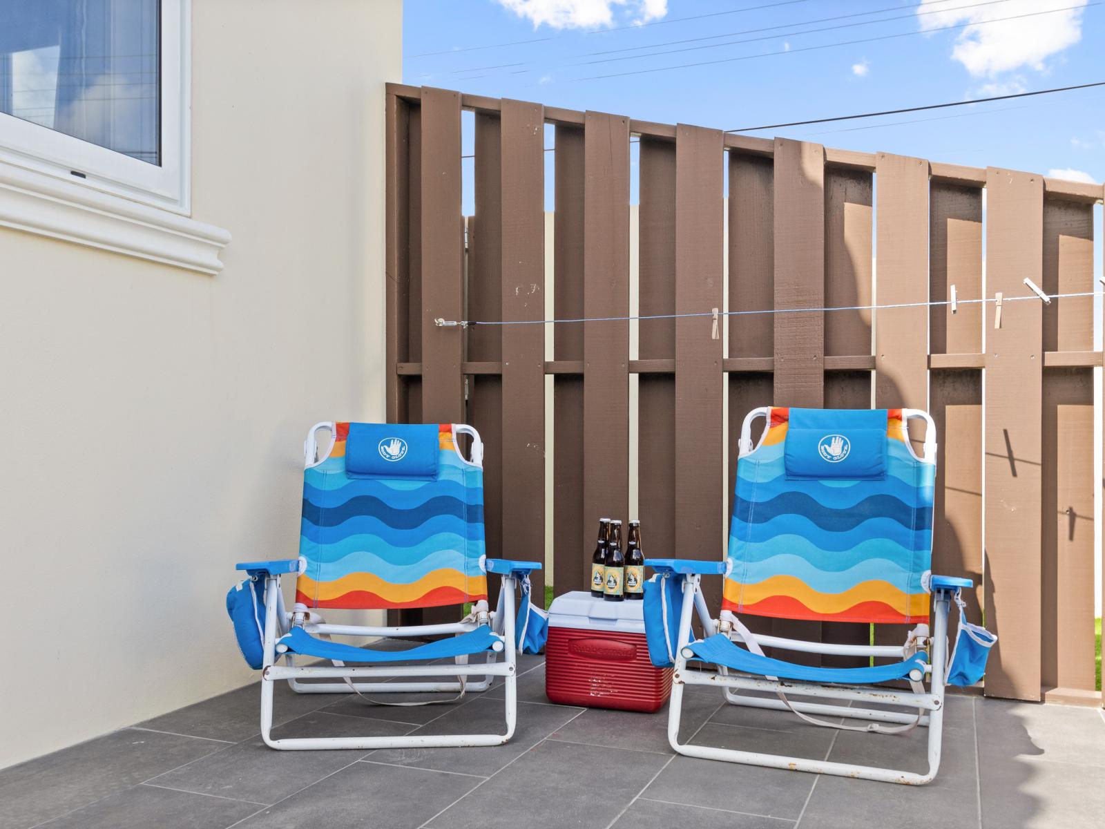 Enjoy ultimate relaxation with our complimentary beach chairs, perfect for lounging by the poolside. - Make the most of your poolside experience with our convenient beach chairs, offering comfort and convenience. - Grab a beach chair and soak up.