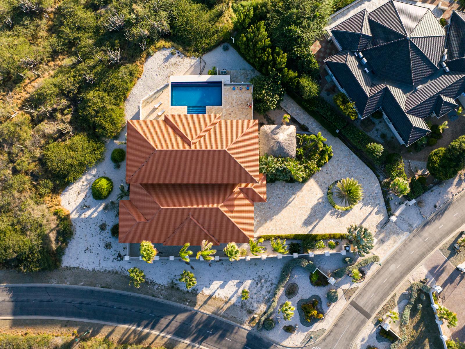 Beautiful aerial shot of the property